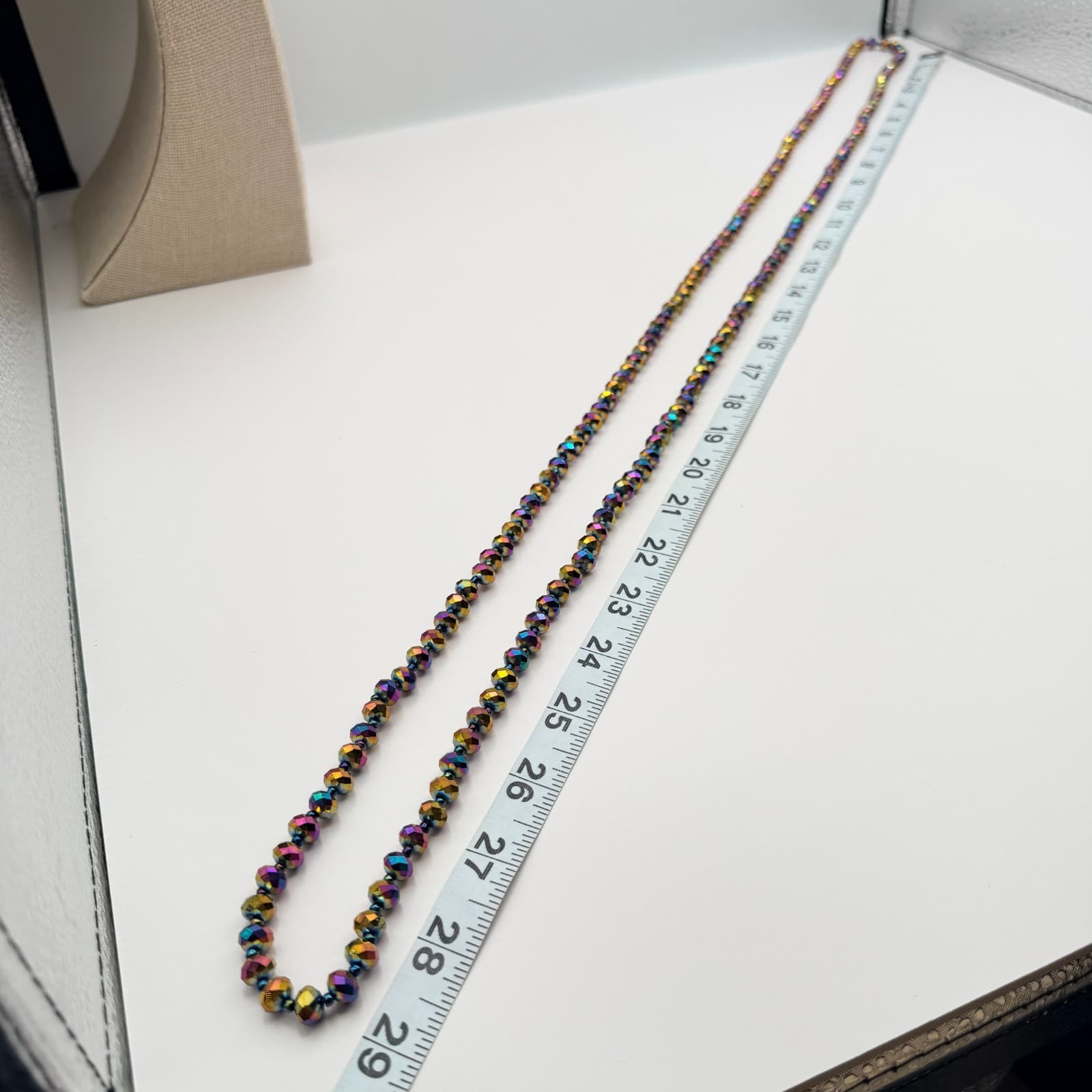 Vintage Y2K Iridescent Aurora Borealis Beaded Necklace Set Retro Classic Jewelry - Thumbnail 13