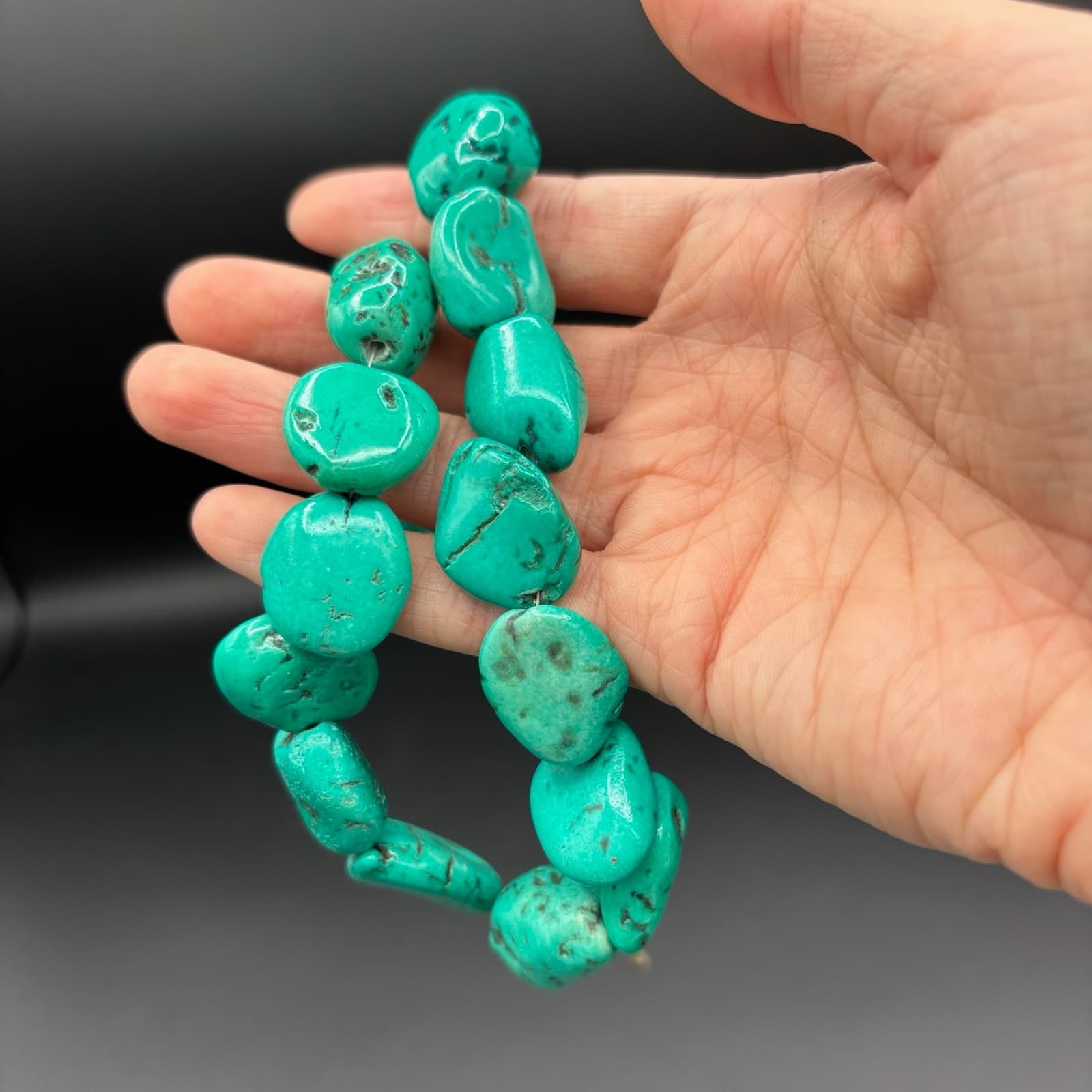 Vintage Tourtoise Gemstone Silver-Tone Chain Collectible Necklace - Size 16" Y2K - Thumbnail 6