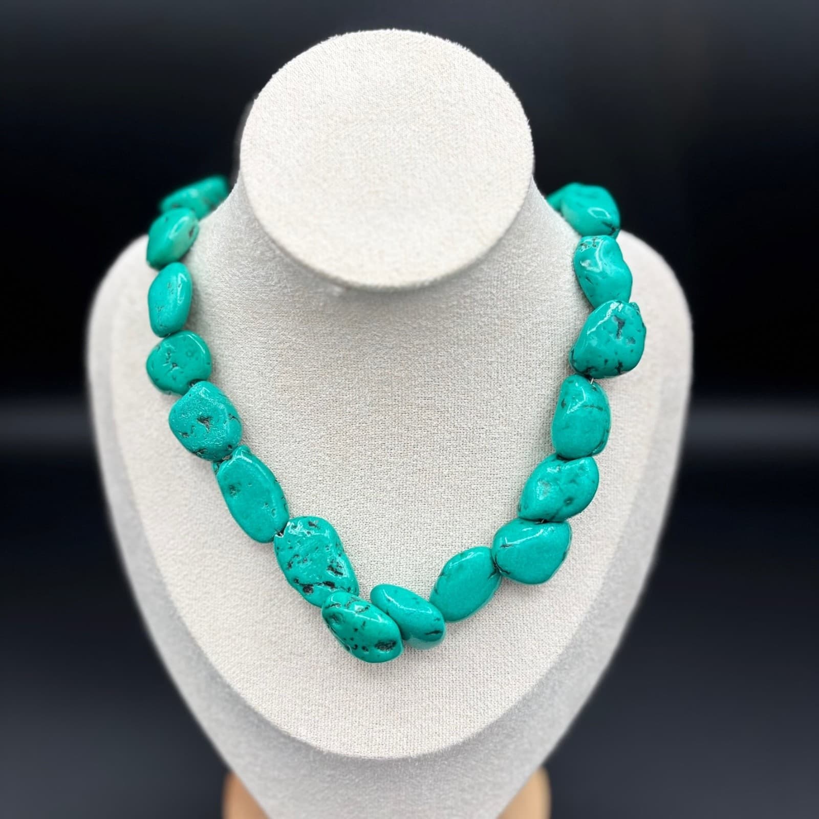 Vintage Tourtoise Gemstone Silver-Tone Chain Collectible Necklace - Size 16" Y2K - Image 1