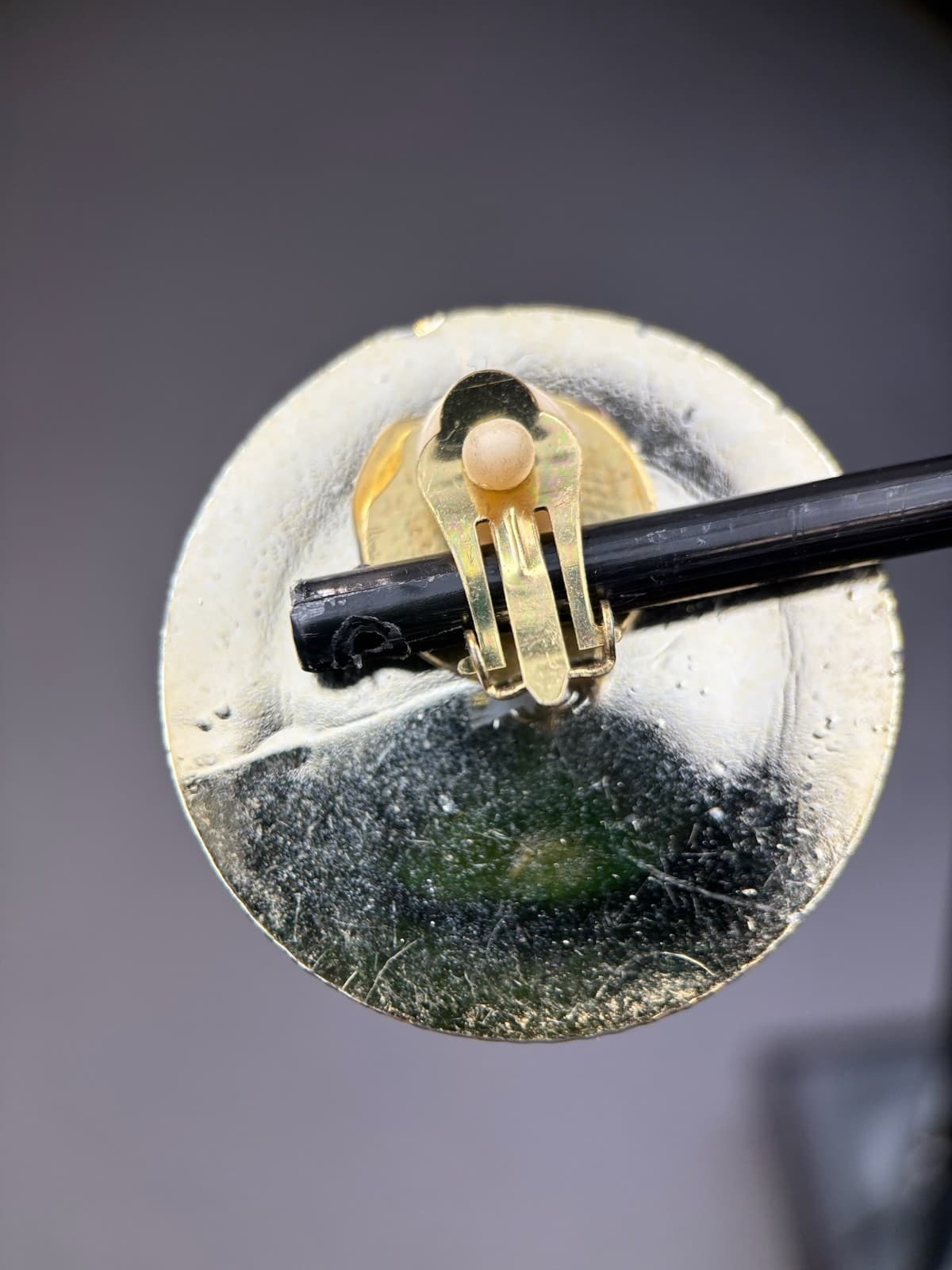 Vintage Red Cabochon Stone Mechanism Gold-Tone Clip-On Earrings for Women Chunky - Thumbnail 9