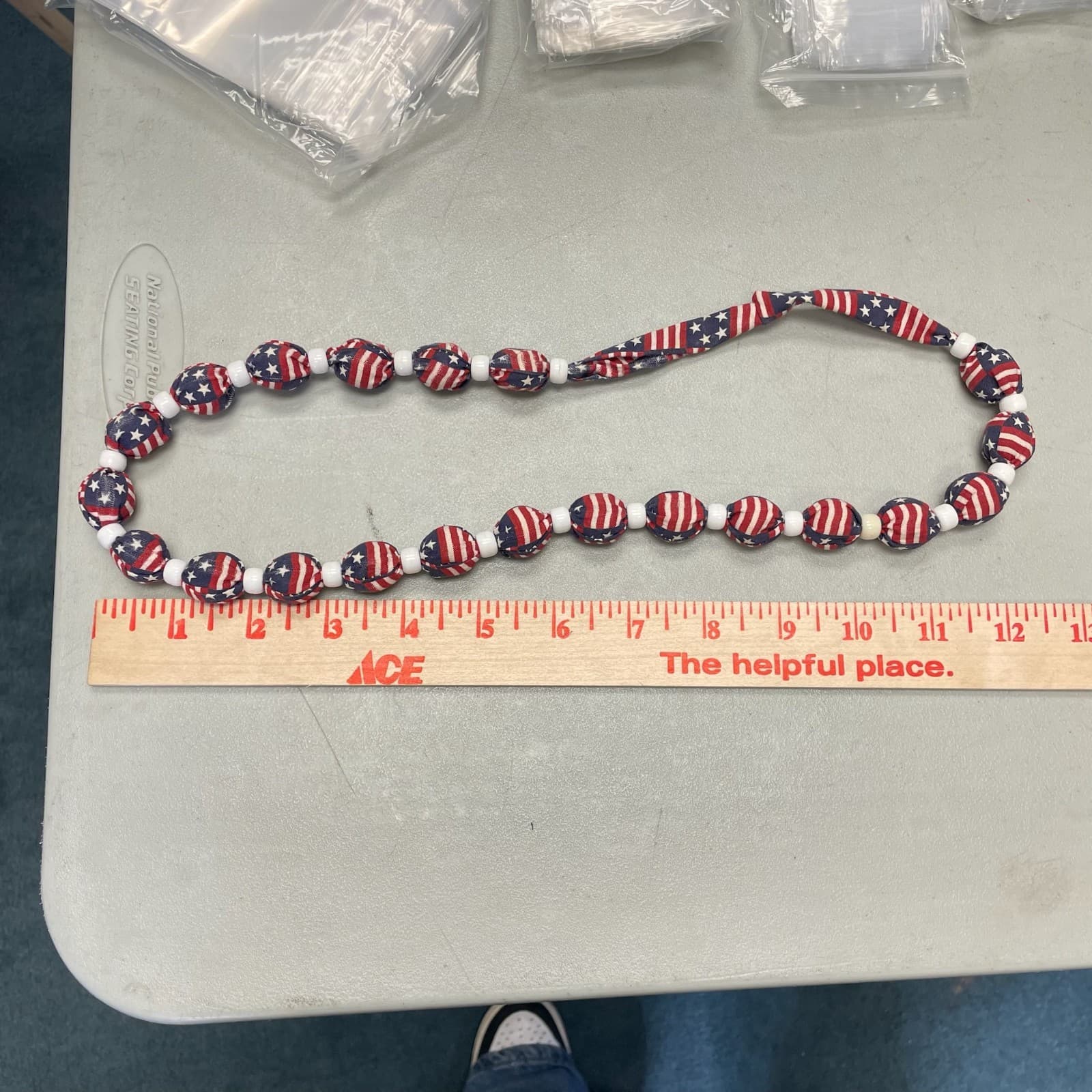 Vintage American Multicolor Beaded Lightweight Novelty USA Flag Patriotic - Thumbnail 2