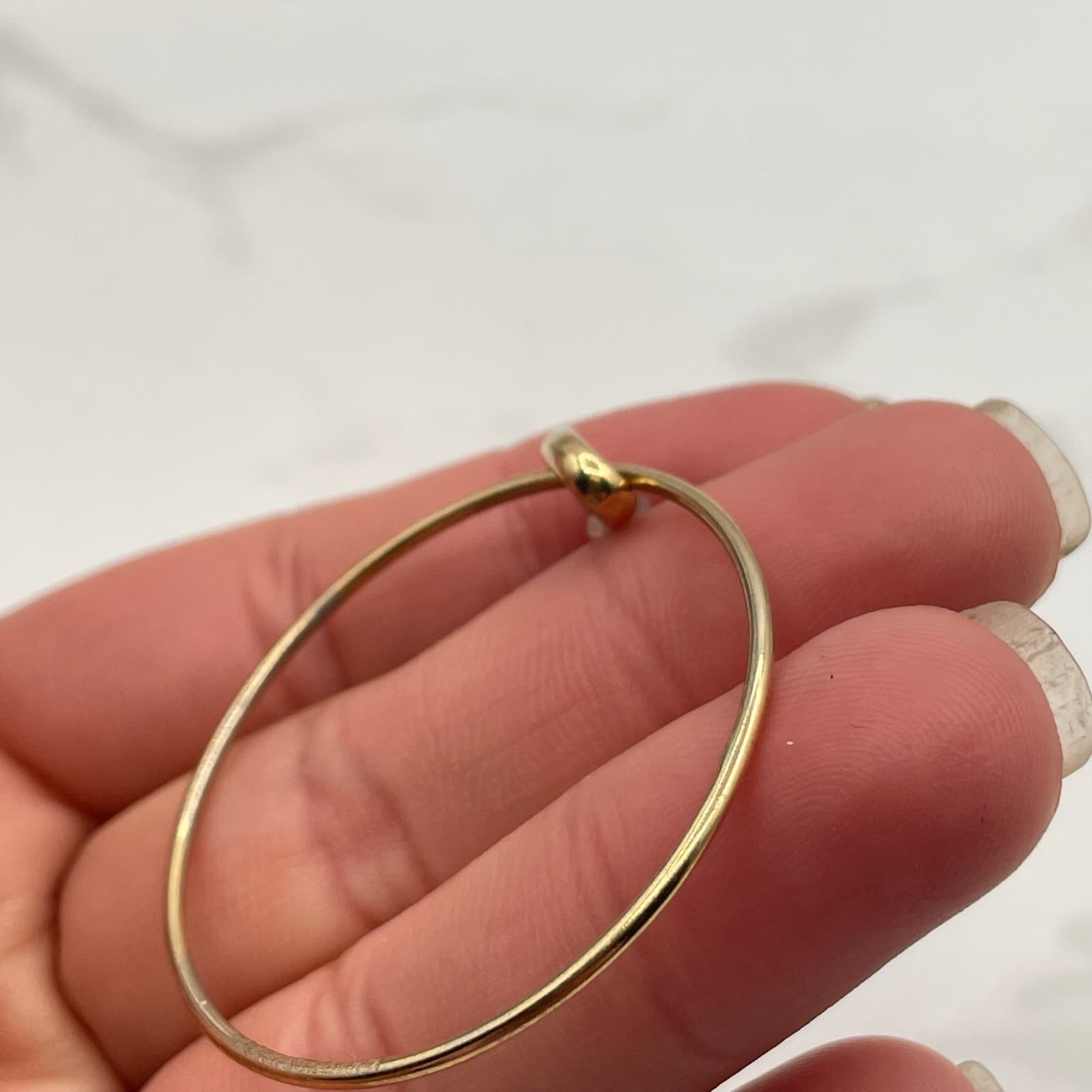 Vintage Gold Tone Circle Drop Hoop Earrings Classic Retro Costume Jewelry - Thumbnail 13