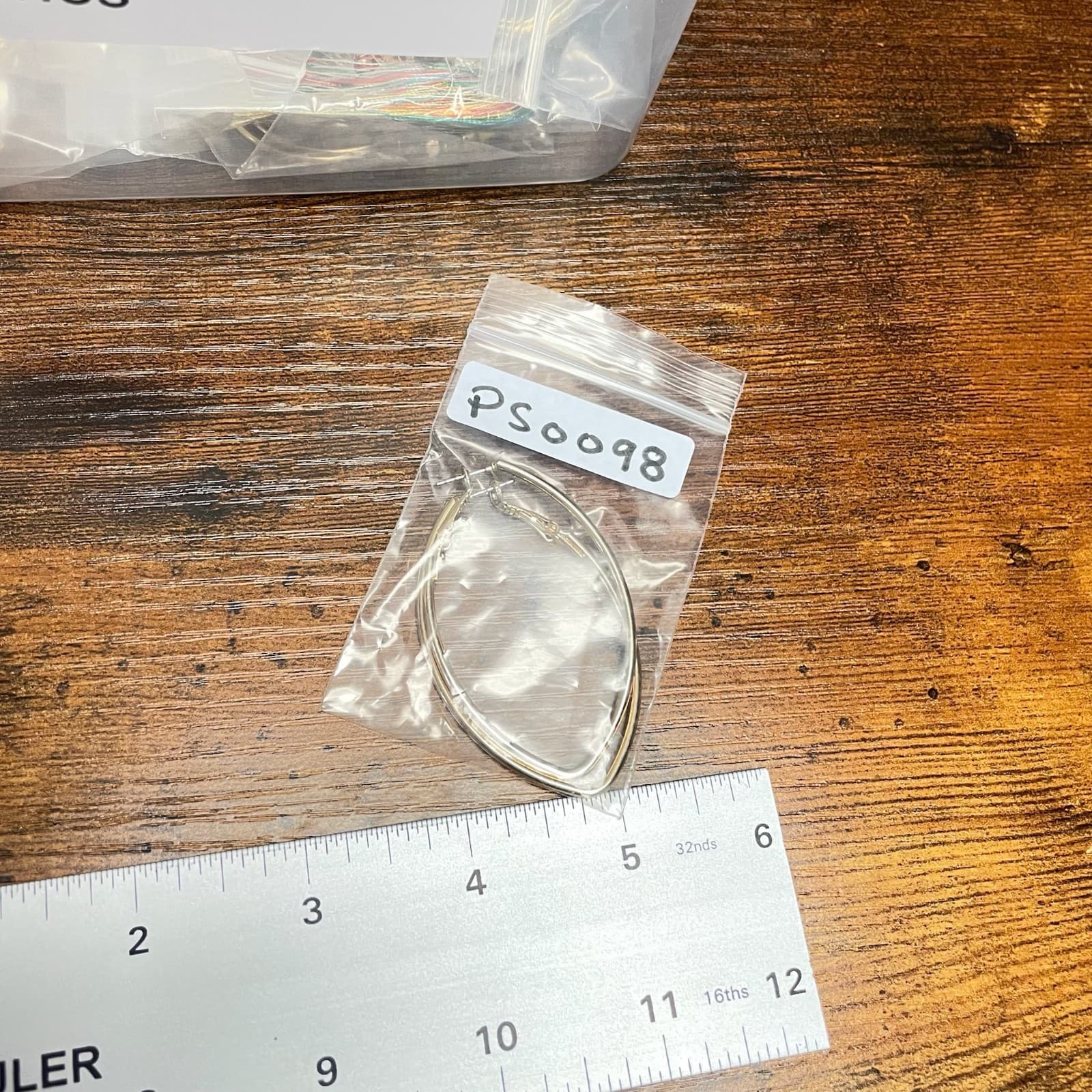 Vintage VTG Gold Tone Marquise Hoop Earrings Drop Dangle Modern Fashion Large - Thumbnail 2