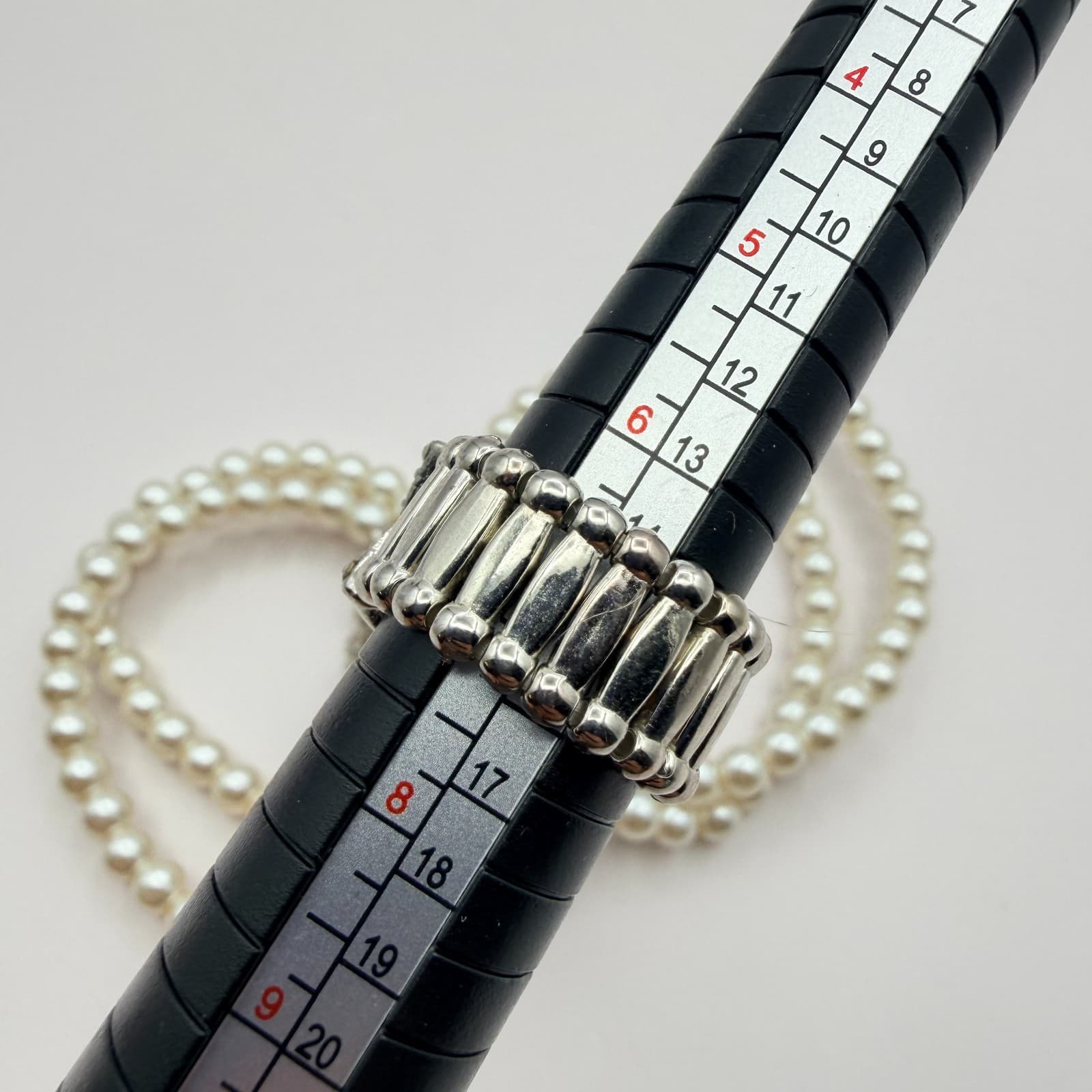 Vintage 50s Style Triple Row Faux Pearl Rhinestone Statement Bracelet Jewelry - Thumbnail 3