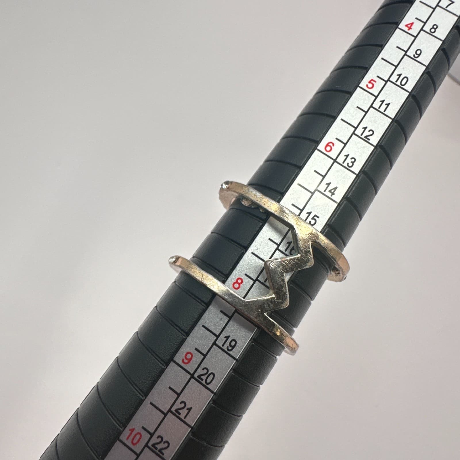 Vintage 80s Clear Rhinestone Zig Zag Double Shank Statement Ring Classic Jewelry - Thumbnail 7