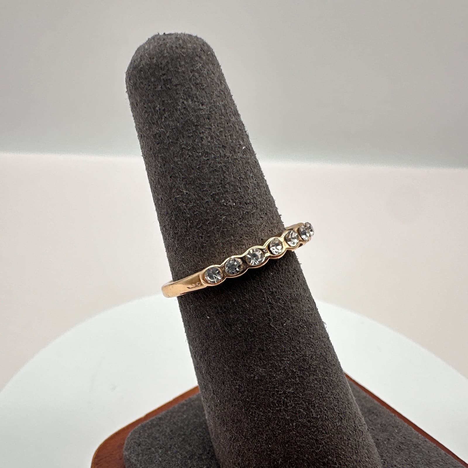 Vintage 80s Rose Gold Tone Floating Bubble Bezel Statement Ring Classic Jewelry - Thumbnail 2