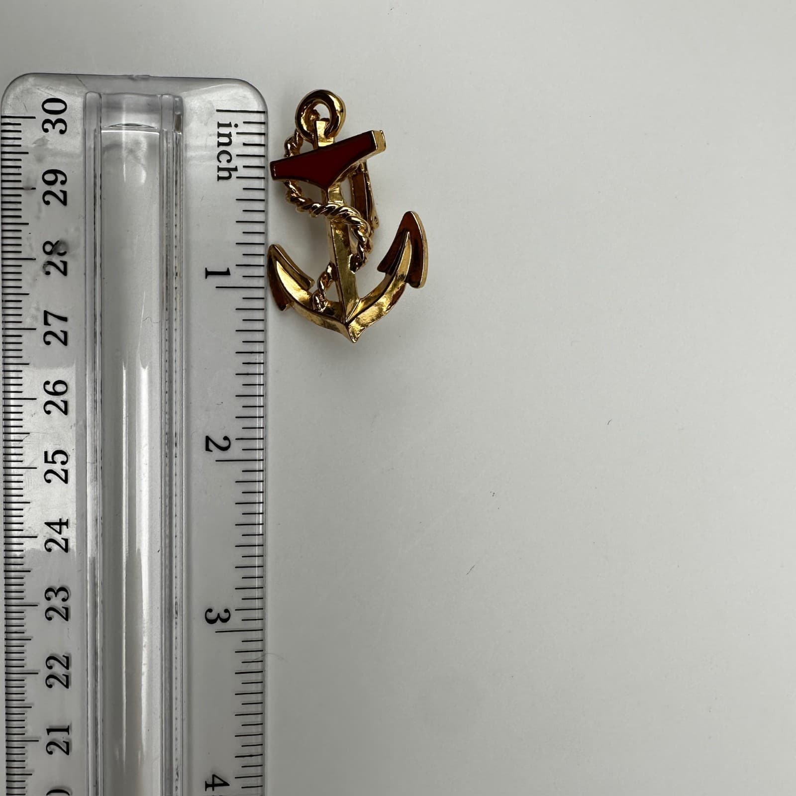 Vintage 90s Avon Anchors Aweigh Red Enamel Nautical Clip-On Earrings Jewelry - Thumbnail 7