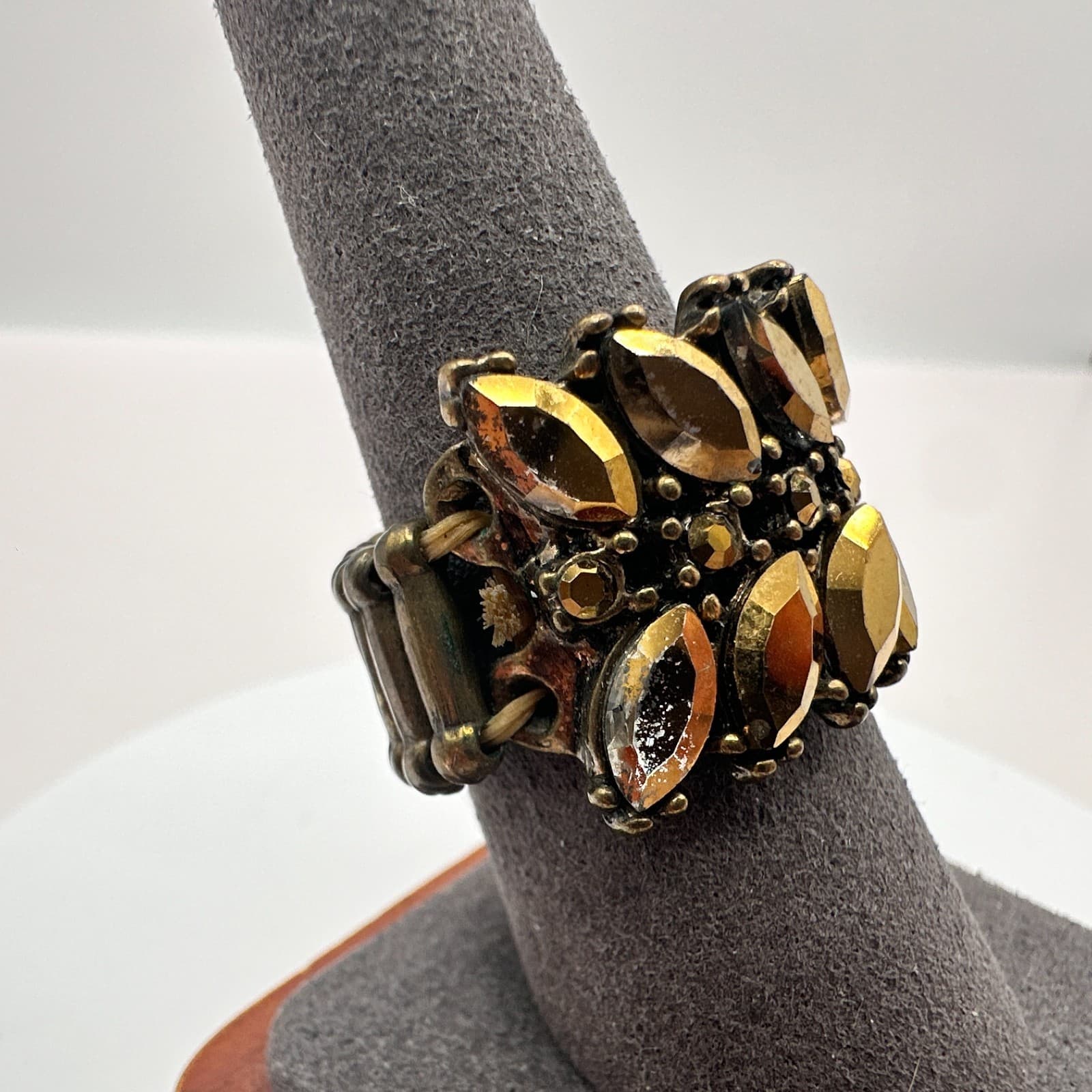 Vintage 90s Marquise Cut Rhinestone Stretch Statement Ring Paparazzi Jewelry - Thumbnail 3