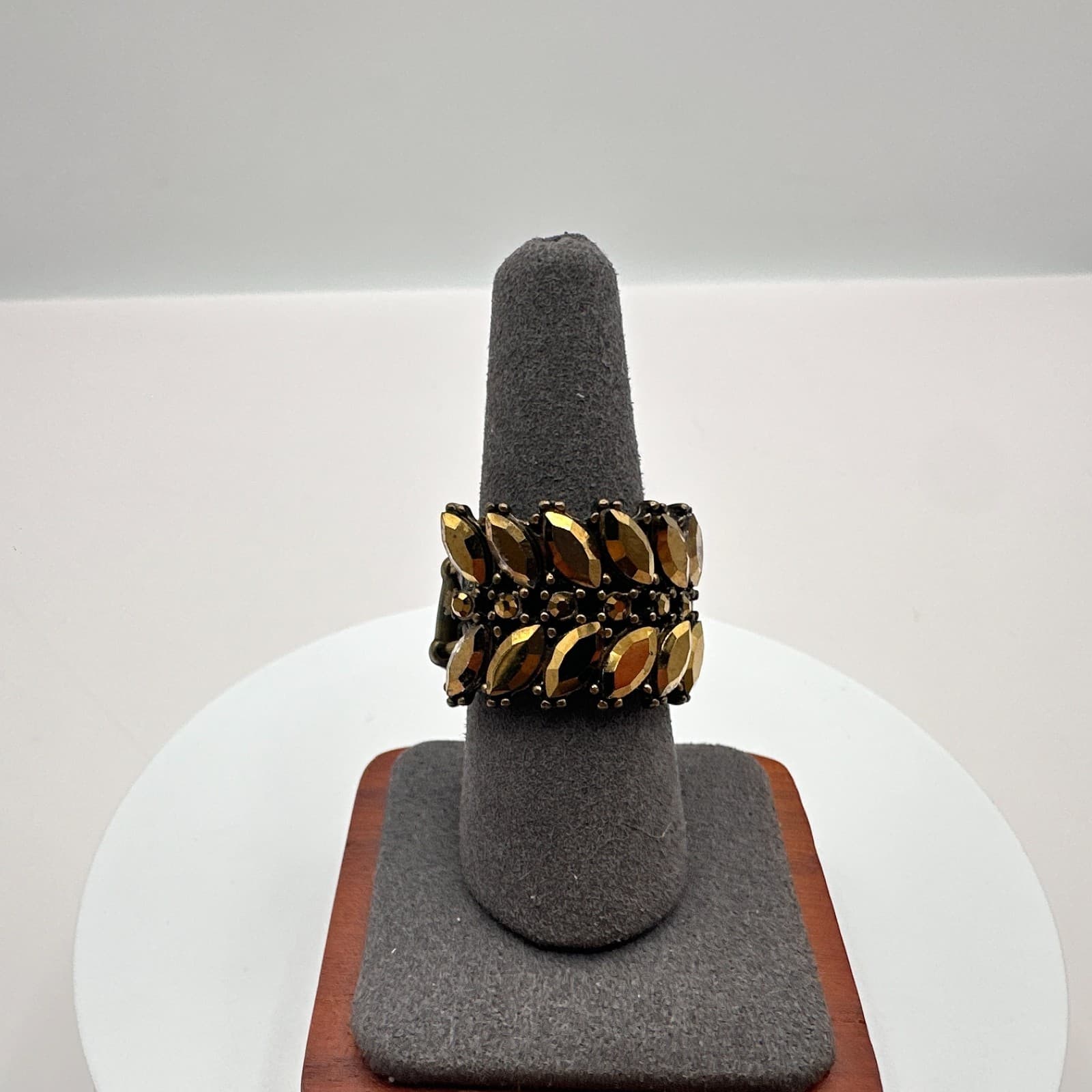 Vintage 90s Marquise Cut Rhinestone Stretch Statement Ring Paparazzi Jewelry - Thumbnail 2