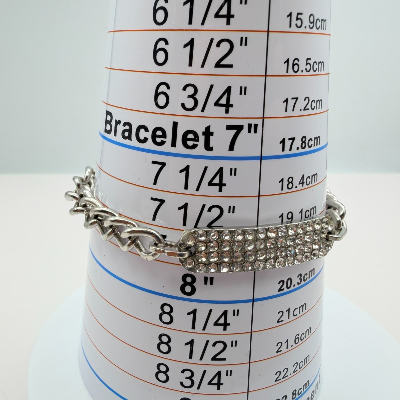 Vintage 90s Silver Tone ID Bar Bracelet Embellishments Adjustable Chain Jewelry - Thumbnail 3