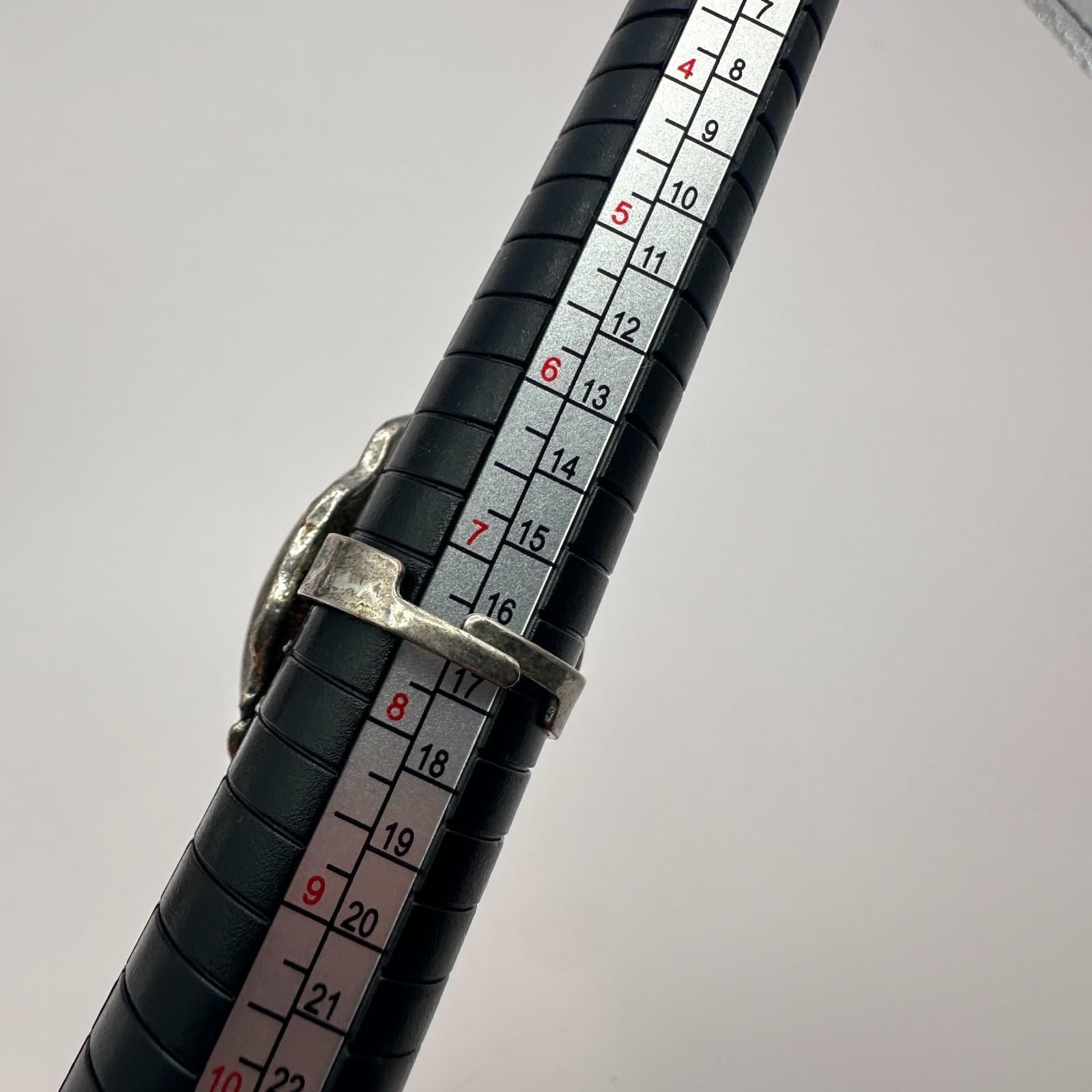 Vintage 80s Yellow Agate Silver Tone Statement Ring Oval Cabochon Bezel Jewelry - Thumbnail 7