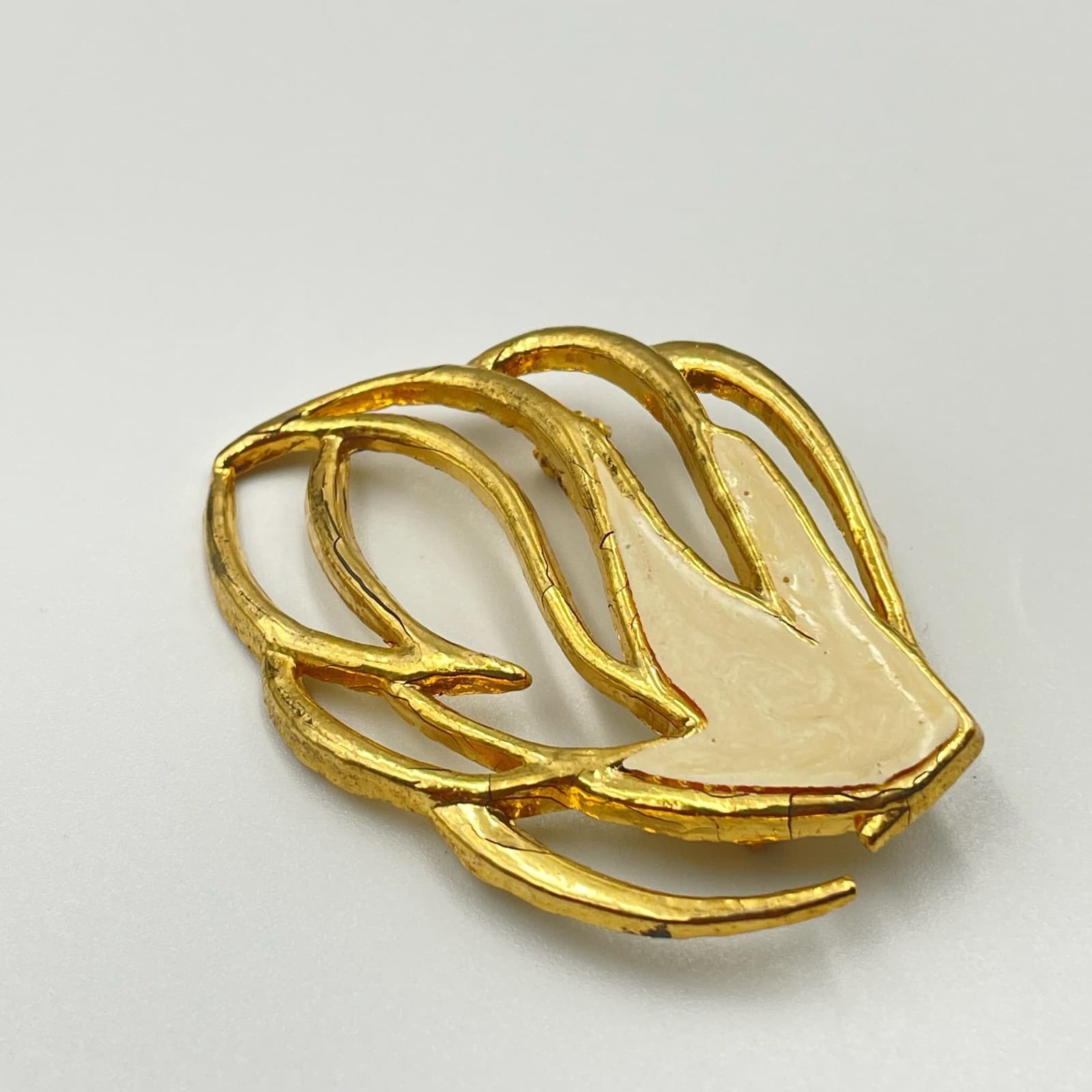 Vintage VTG Small Chunky Gold Tone Huggie Earrings Faceted Geometric Stud Post - Thumbnail 3