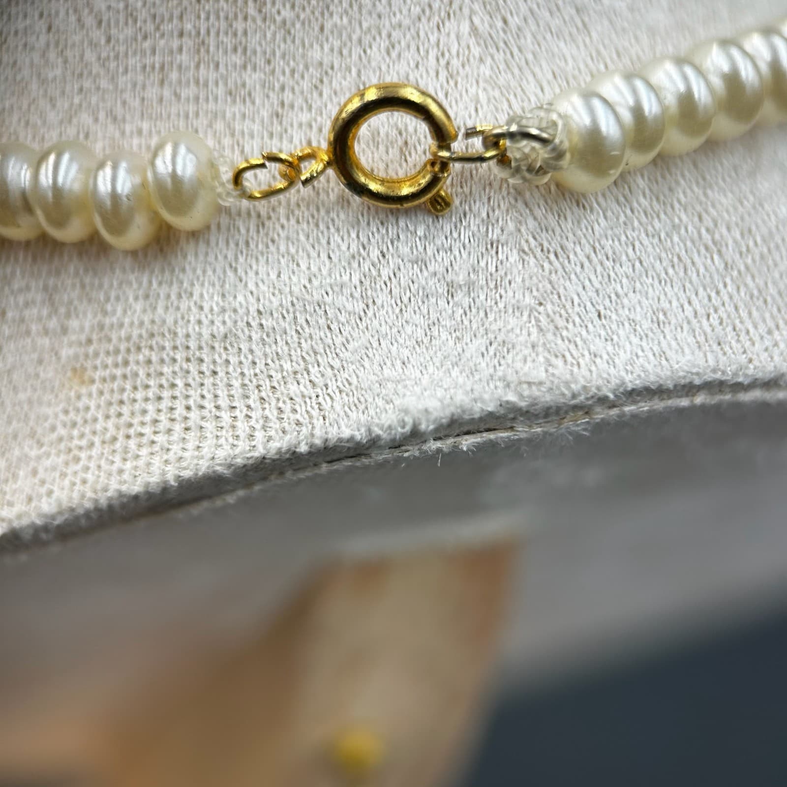 Vintage Black Agate and White Cultured Pearl Beaded Necklace Fashion 19'' - Thumbnail 4