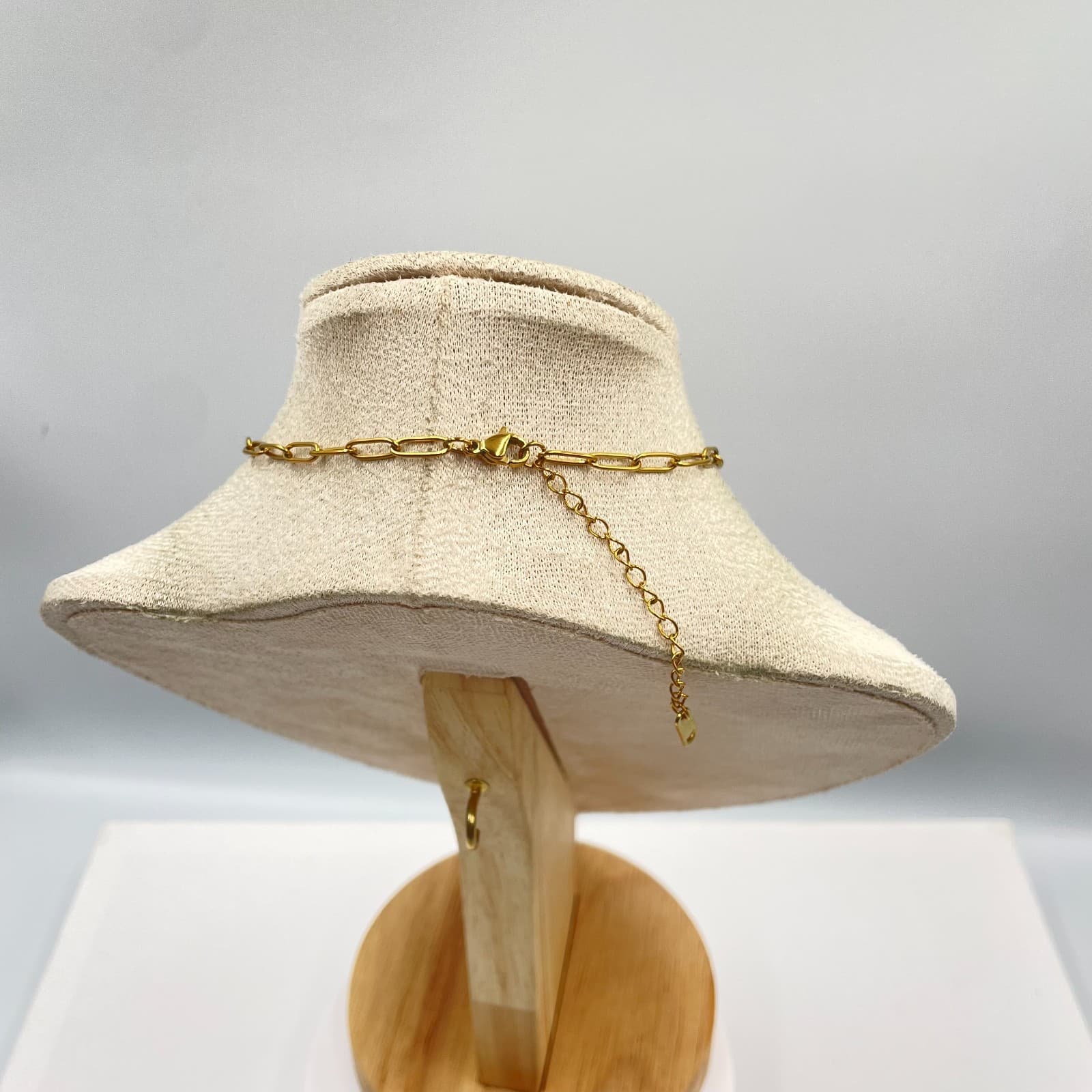 Fashion Gold-Tone Paperclip Chain Metal Puffy Heart Pendant Lobster Necklace - Thumbnail 6