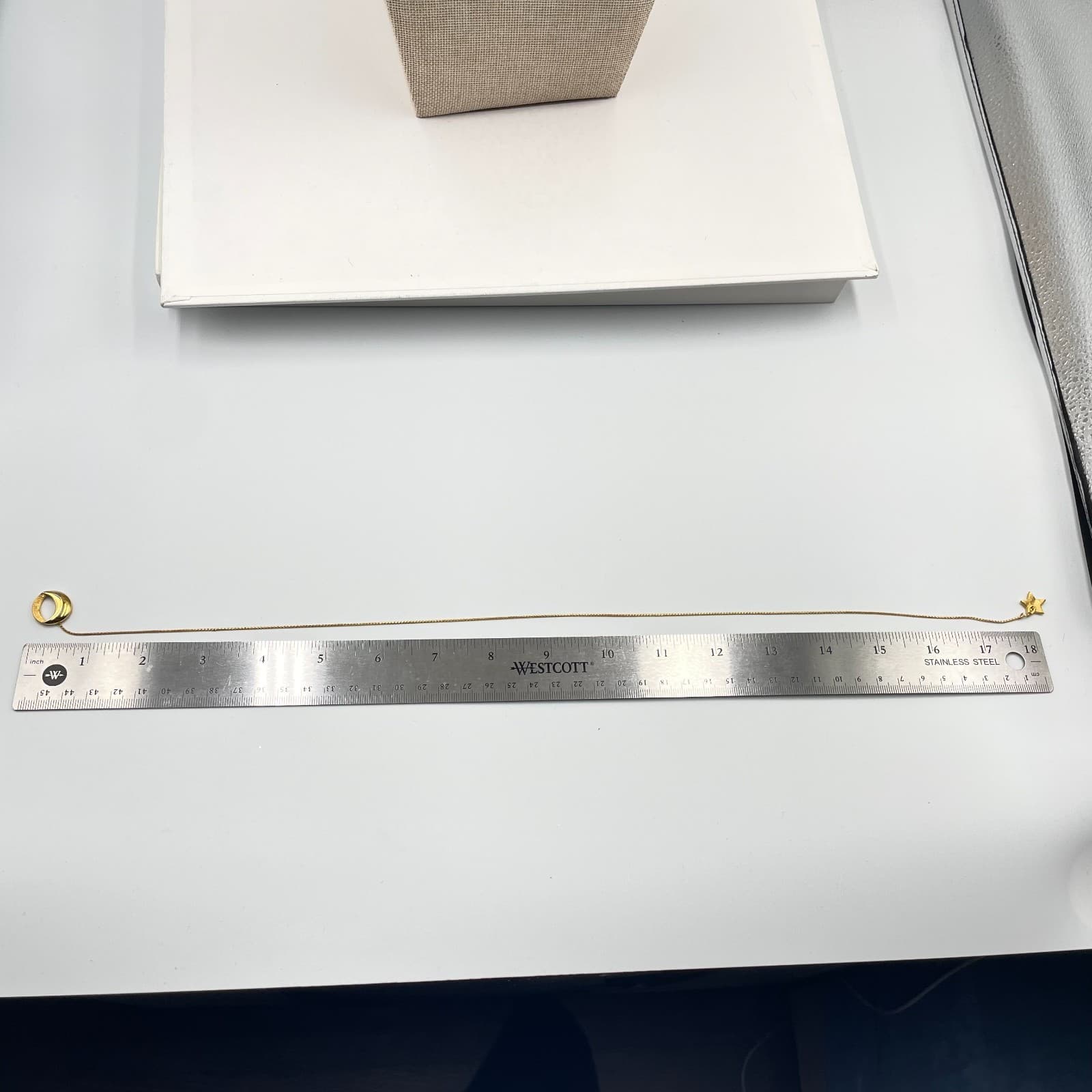 Gold-Tone Hammered Metal Celestial Moon Star Charms Pendant Lariat Necklace - Thumbnail 11