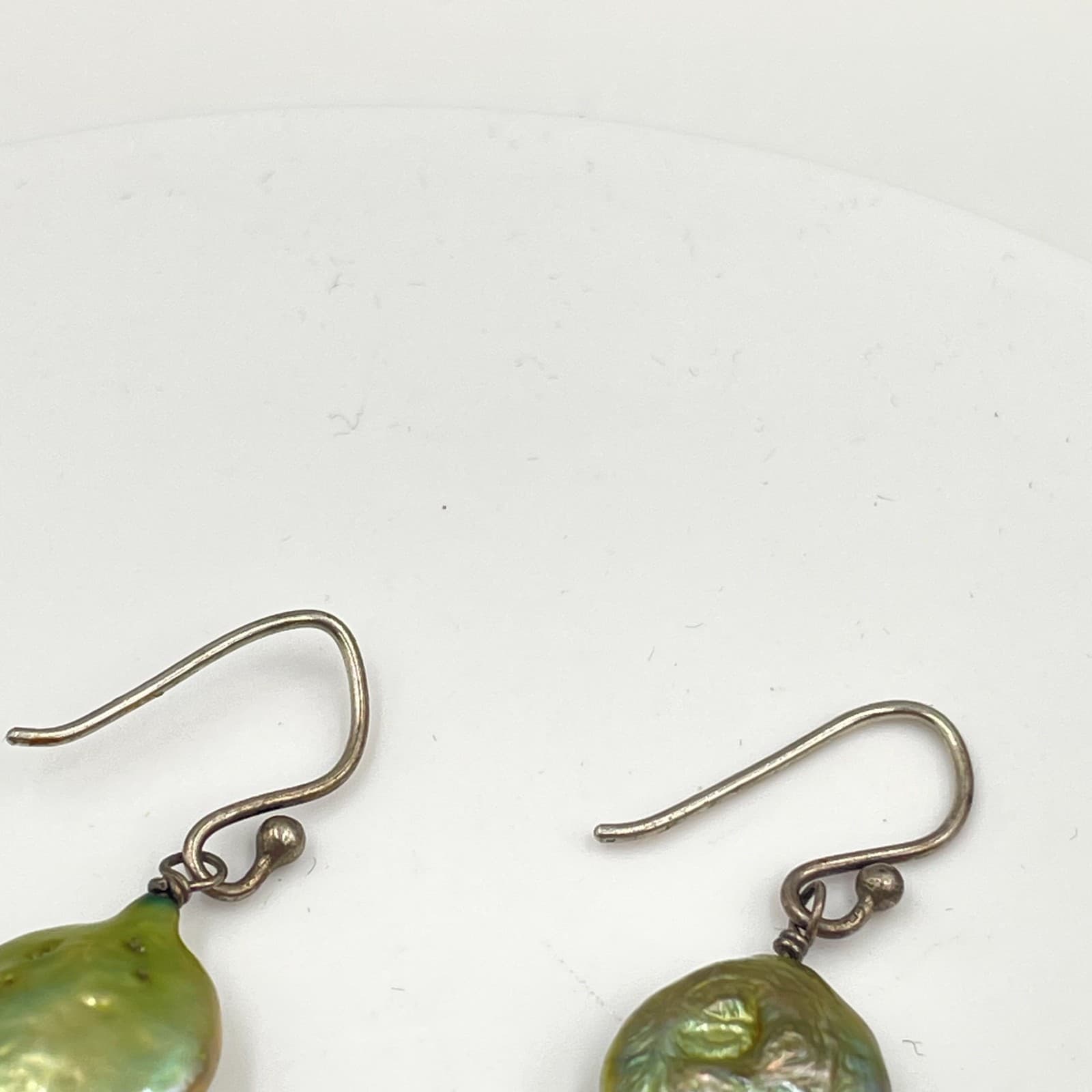 Vintage Gold-Tone Cluster Crystals Coin Pearls Dangle Drop French Hook Earrings - Thumbnail 4