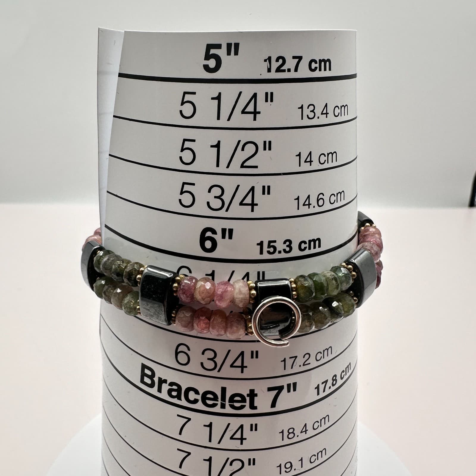 Vintage 80s Watermelon Hematite Bracelet Healing Reiki Amulet Classic Jewelry - Thumbnail 8