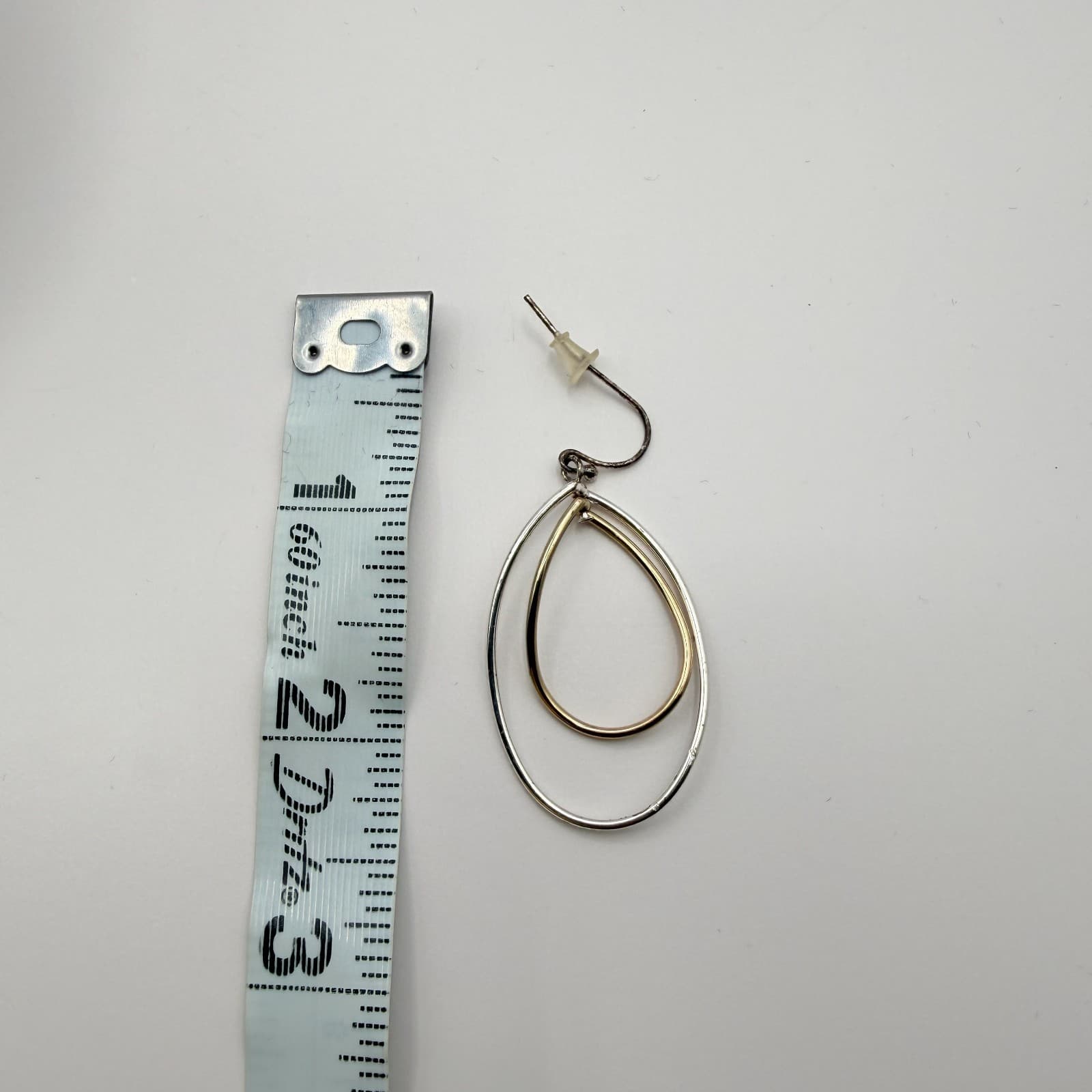 Vintage 90s Double Hoop Teardrops Earrings Women's Classic Fashion Jewelry - Thumbnail 10