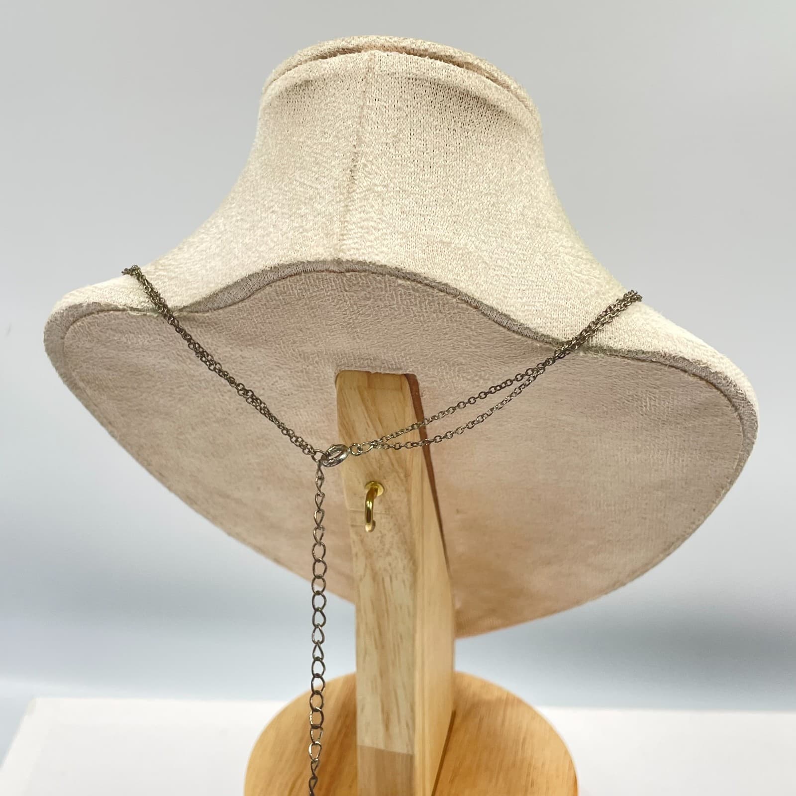 Gold-Tone Chain Double Strand Rhinestone Pave Two Heart Pendant Layer Necklace - Thumbnail 6