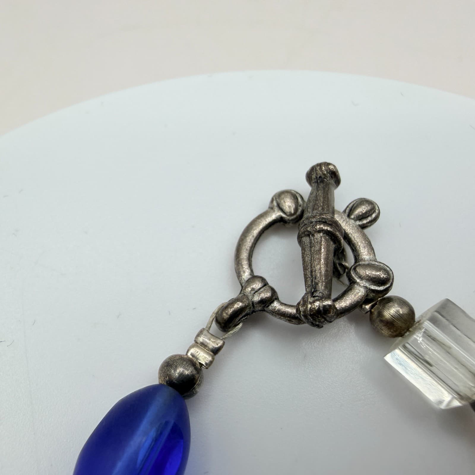 Vintage Y2K Silver Tone Beaded Stretch Bracelet Women's Classic Fashion Jewelry - Thumbnail 5