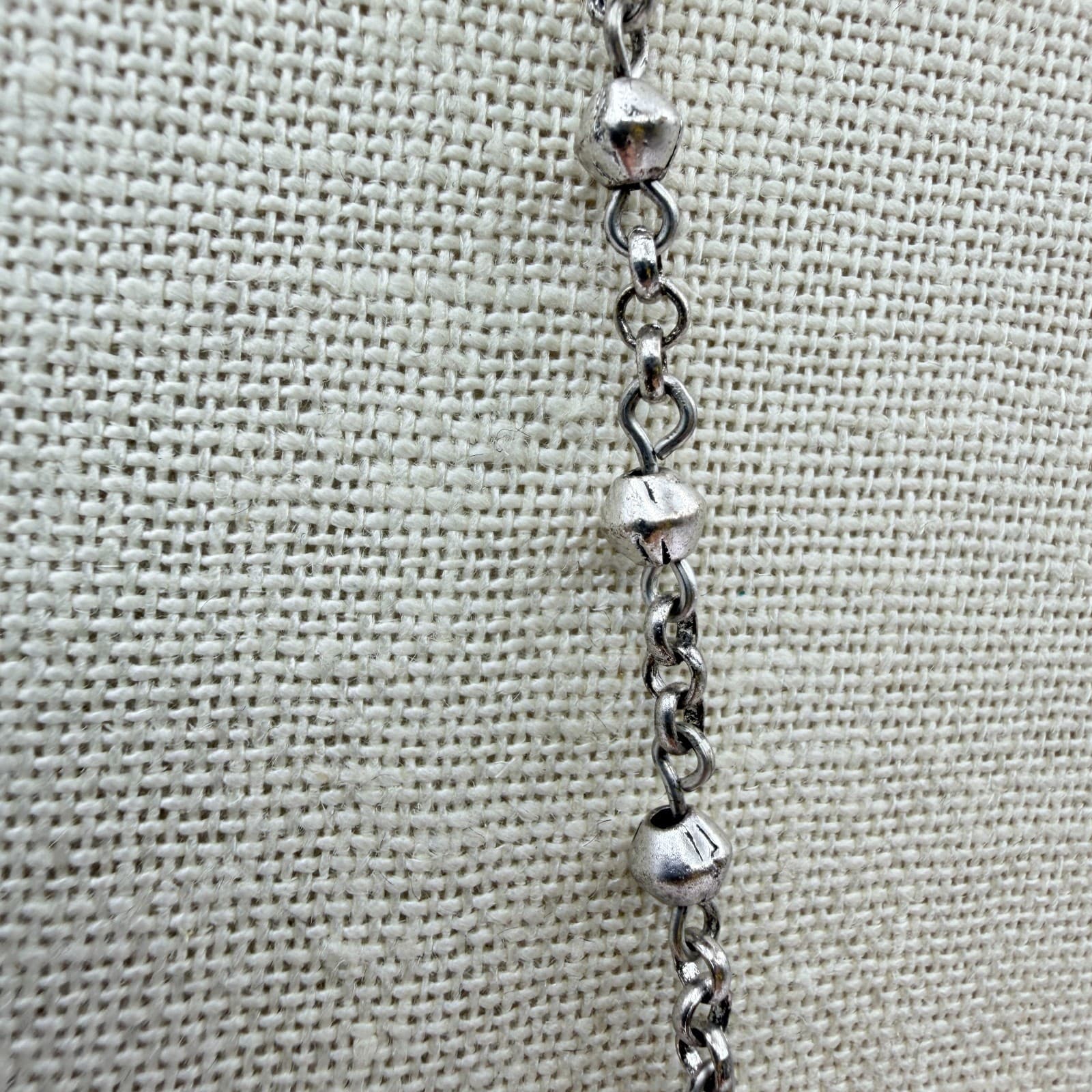 Vintage 90s Silver Tone Sunburst Medallion Pendant Necklace Boho Fashion Jewelry - Thumbnail 5