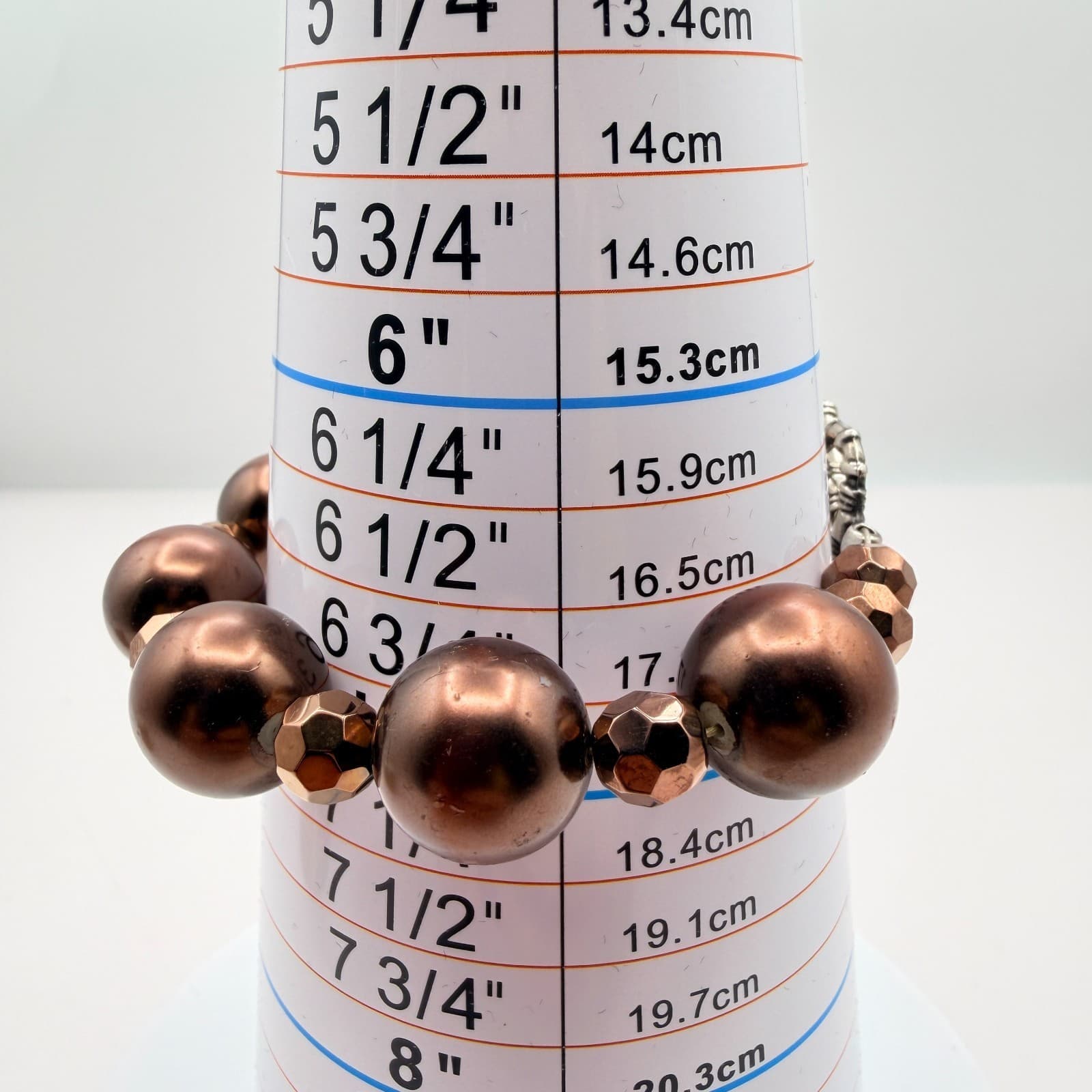 Vintage 90s Brown Glass Bead Bracelet Boho Classic Women's Fashion Jewelry - Thumbnail 9