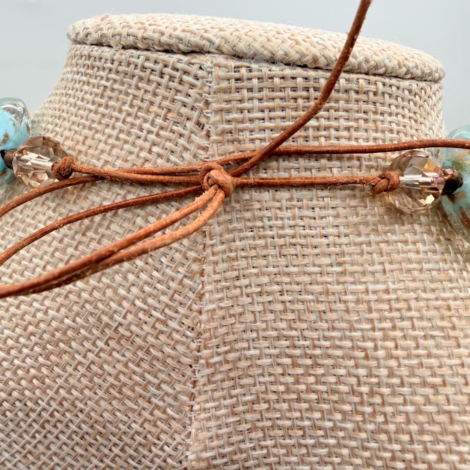 Vintage Y2K Bronze Tone Beaded Charm Pendant Boho Necklace Women's Jewelry - Thumbnail 9