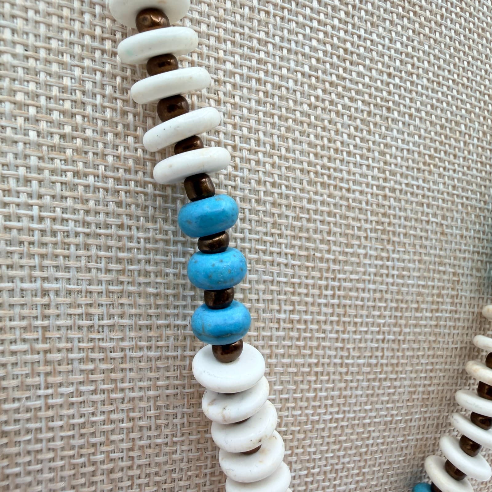 Vintage Y2K Bronze Tone Beaded Charm Pendant Boho Necklace Women's Jewelry - Thumbnail 7