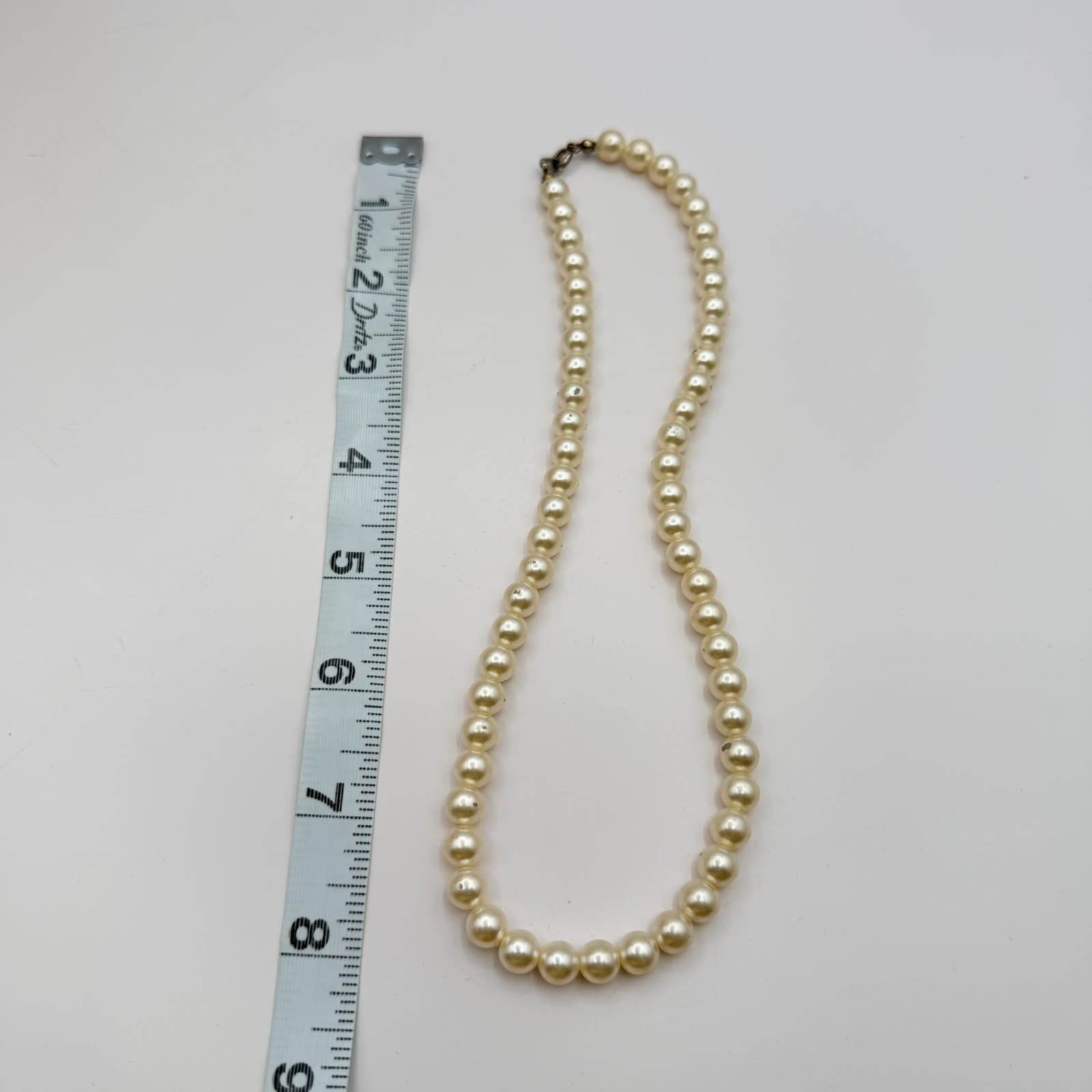 Vintage 90s Cream Faux Pearl Bead Necklace Boho Classic Fashion Women's Jewelry - Thumbnail 8