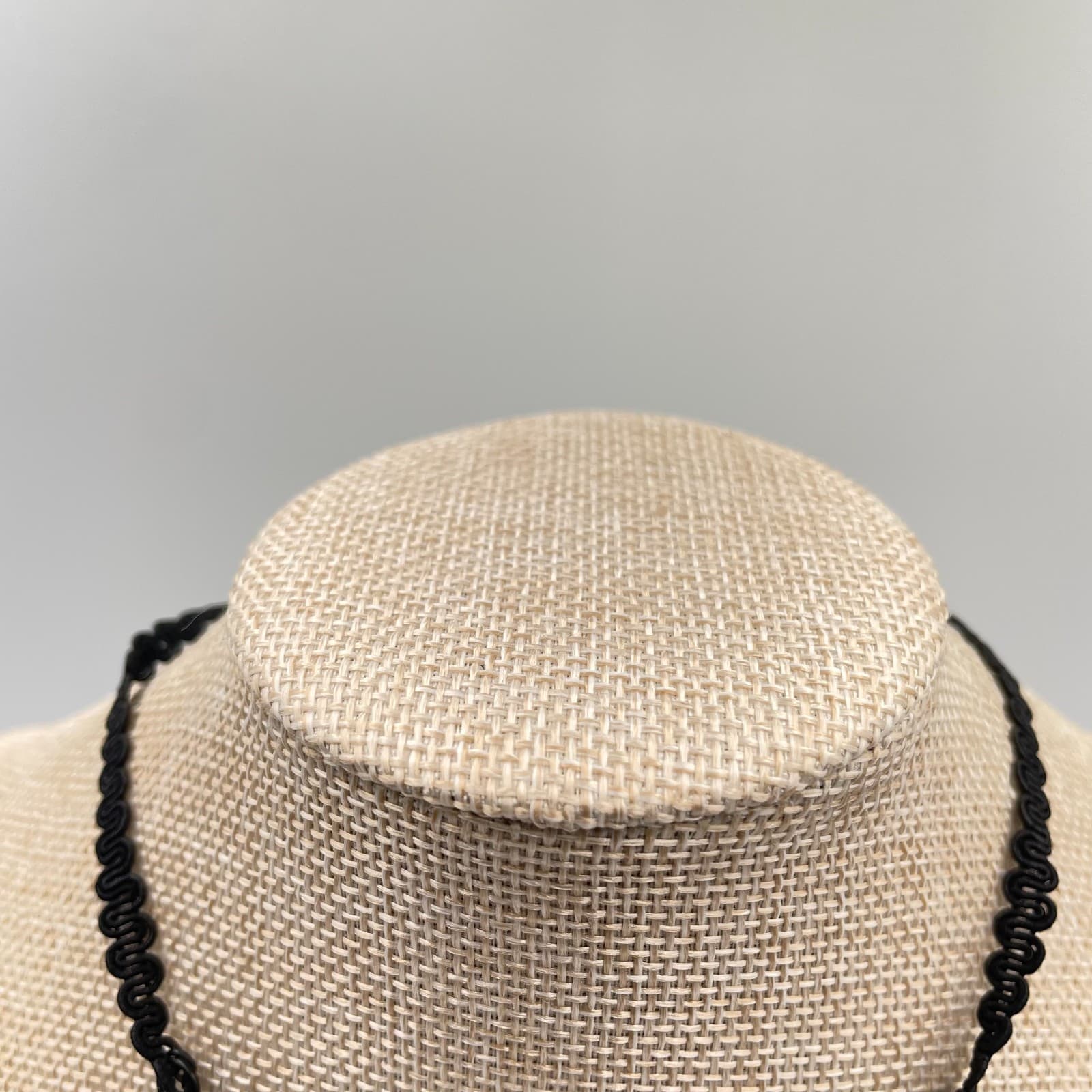 Gothic Adjustable Black Prong Rhinestone Beaded Collar Bib Lobster Necklace - Thumbnail 2