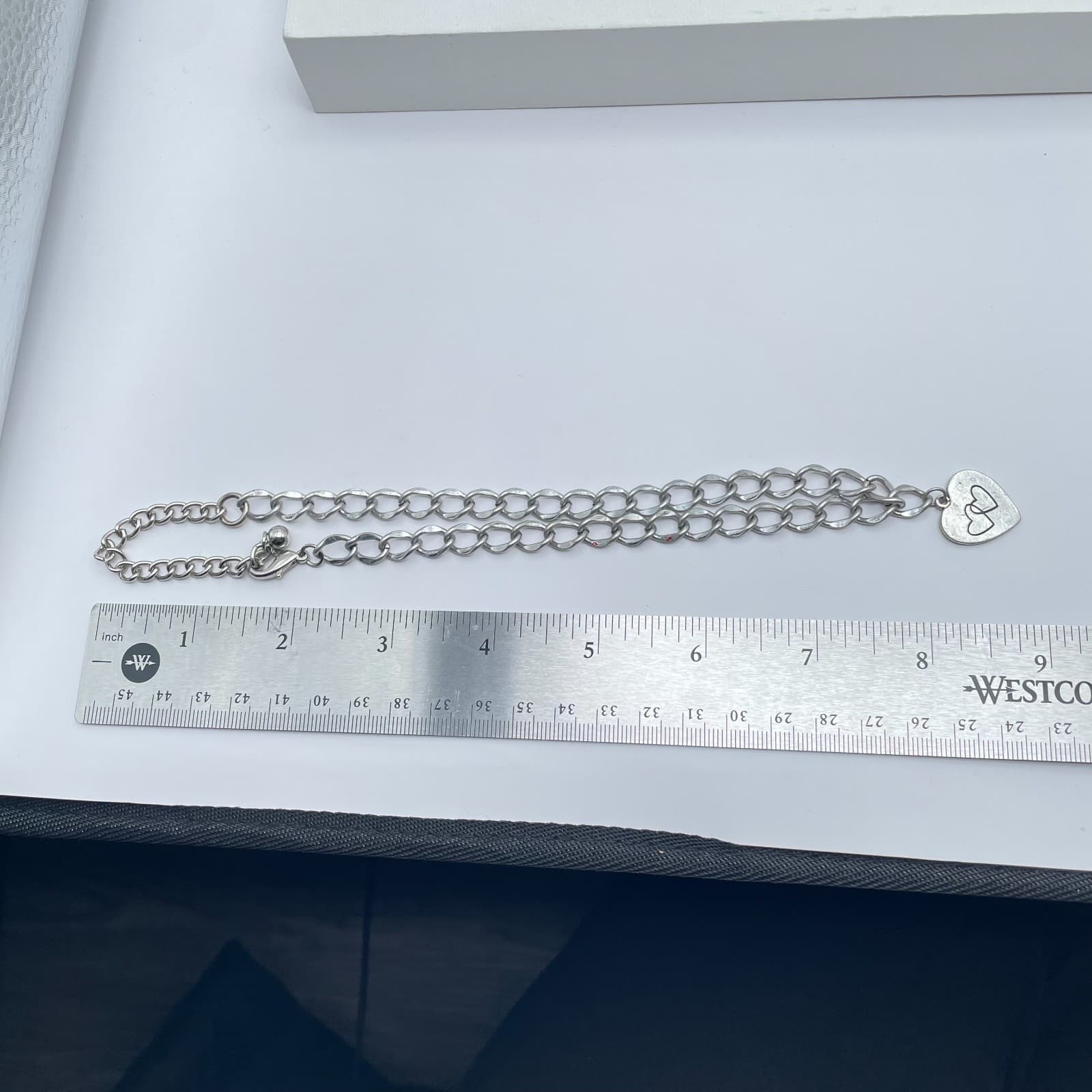 Valentine's Gift Silver-Tone Chunky Chain "Love" Engraved Heart Pendant Necklace - Thumbnail 11