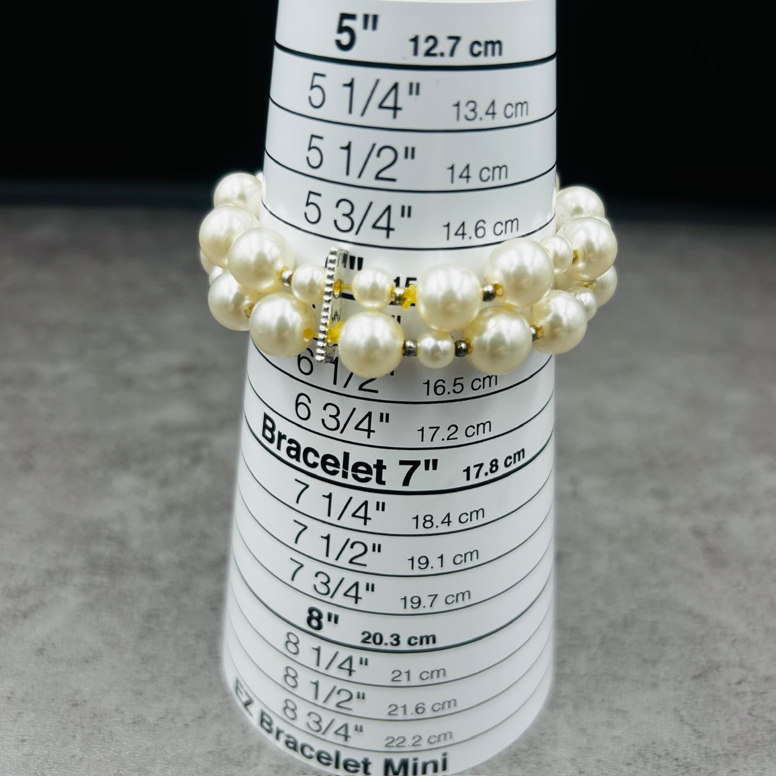 Vintage 80s 90s Faux Pearl Cluster Stretch Bracelet Elegant Bridal Chic - Thumbnail 7