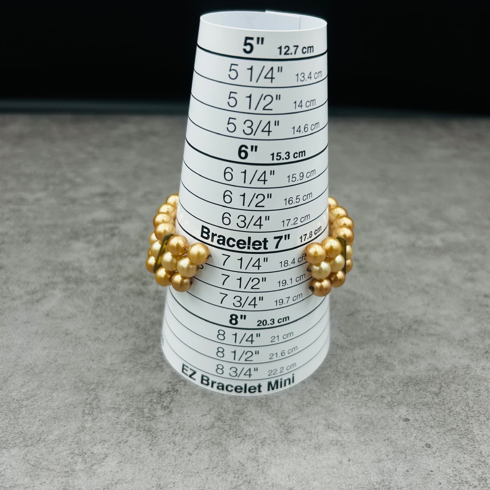 Gold-Tone Faux Pearl Triple Strand Stretch Bracelet Y2K Chic - Thumbnail 6