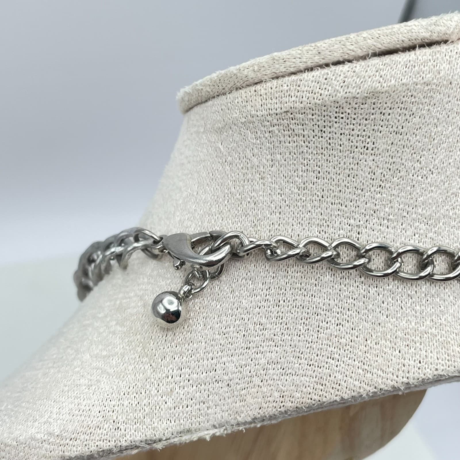 Valentine's Gift Silver-Tone Chunky Chain "Love" Engraved Heart Pendant Necklace - Thumbnail 10