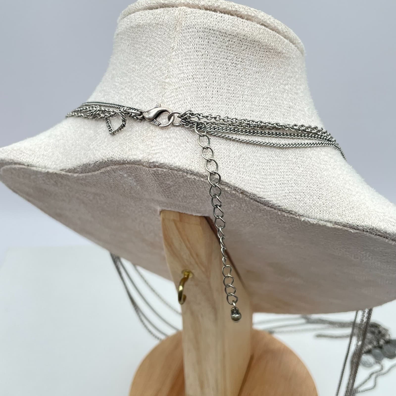 Bohemian Silver-Tone Multi-Strand Hammered Disc Coin Pendants Layered Necklace - Thumbnail 11