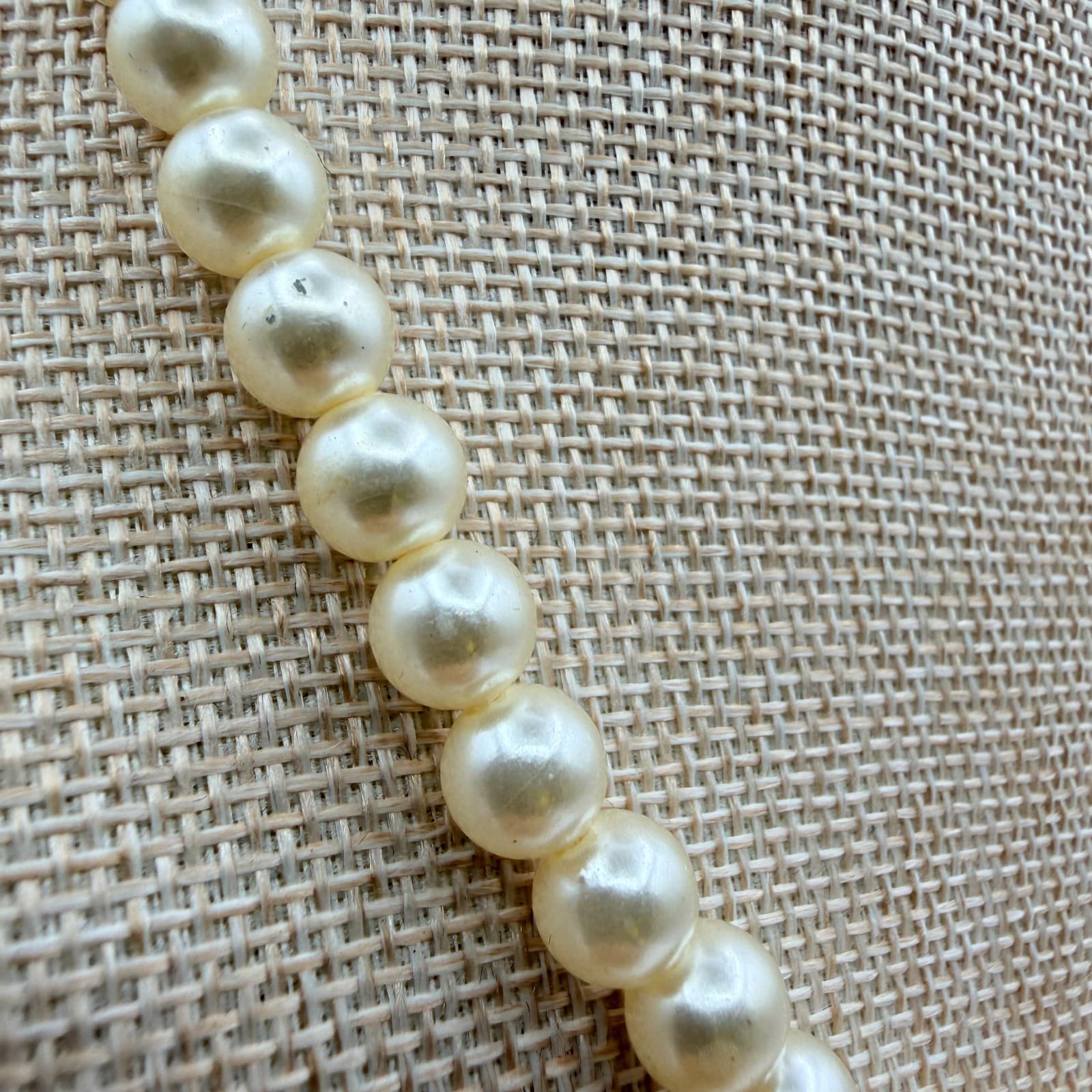 Vintage 90s Cream Faux Pearl Bead Necklace Boho Classic Fashion Women's Jewelry - Thumbnail 4