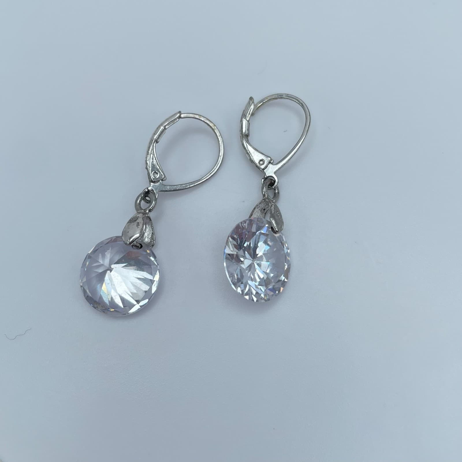 Vintage 80s Clear Rhinestone Teardrop Dangle Earrings Set Women's Jewelry - Thumbnail 8