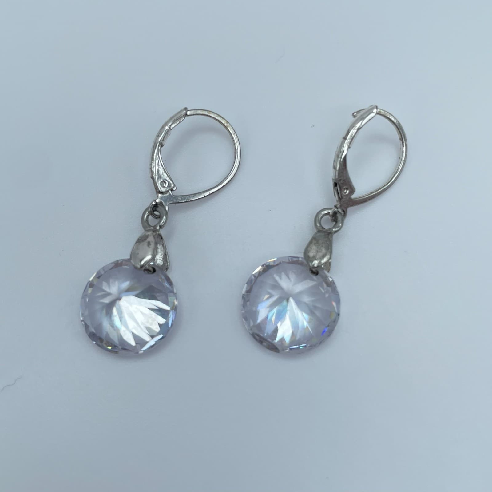 Vintage 80s Clear Rhinestone Teardrop Dangle Earrings Set Women's Jewelry - Thumbnail 9