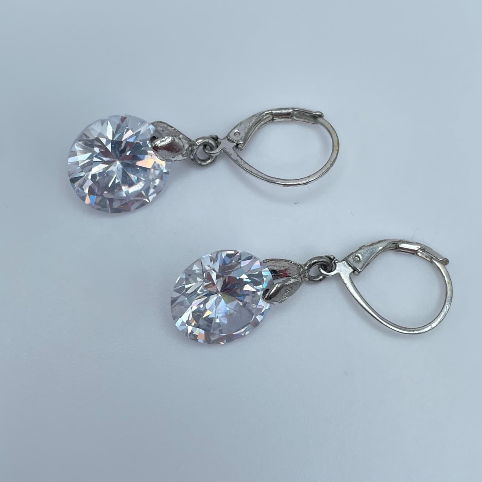 Vintage 80s Clear Rhinestone Teardrop Dangle Earrings Set Women's Jewelry - Thumbnail 10