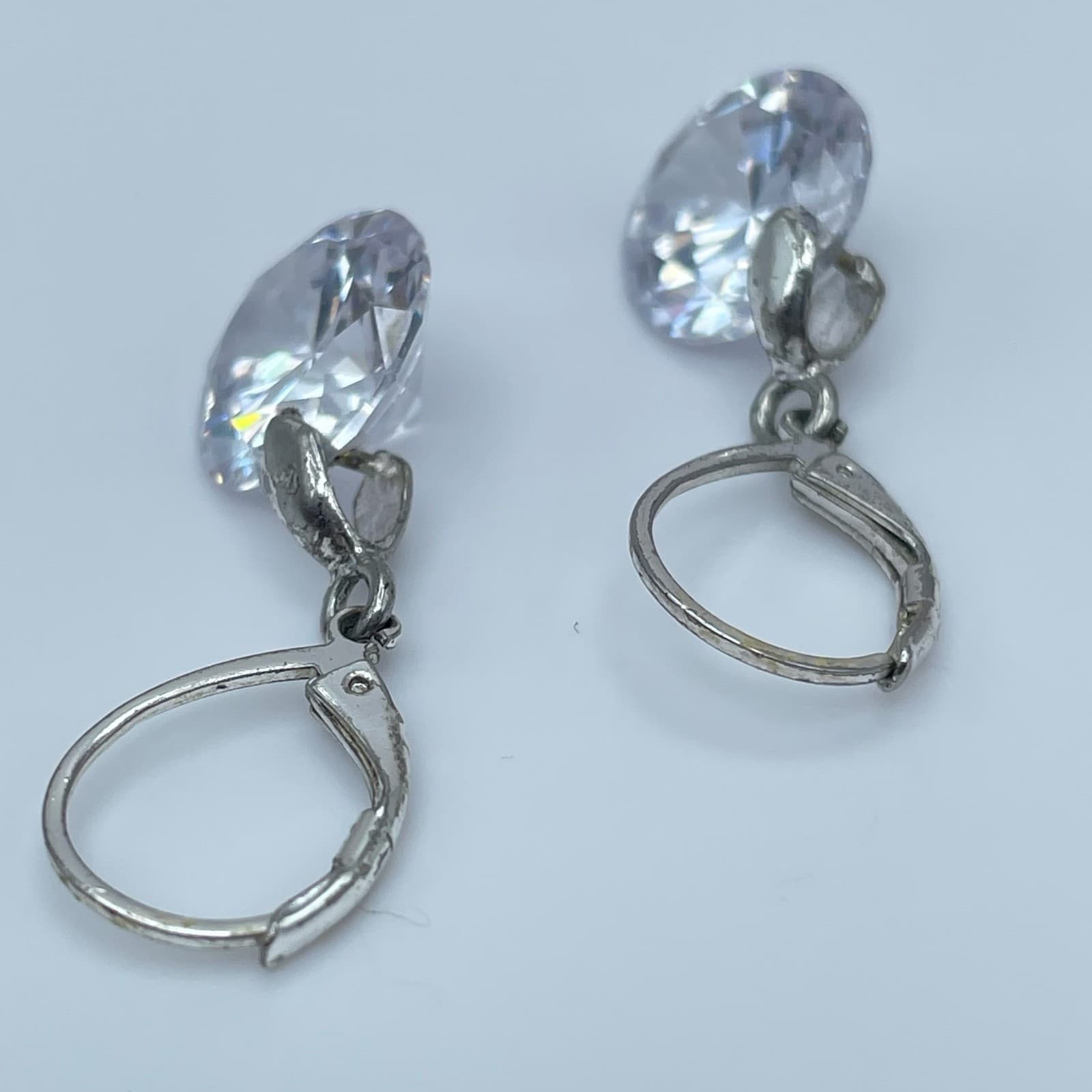 Vintage 80s Clear Rhinestone Teardrop Dangle Earrings Set Women's Jewelry - Thumbnail 15
