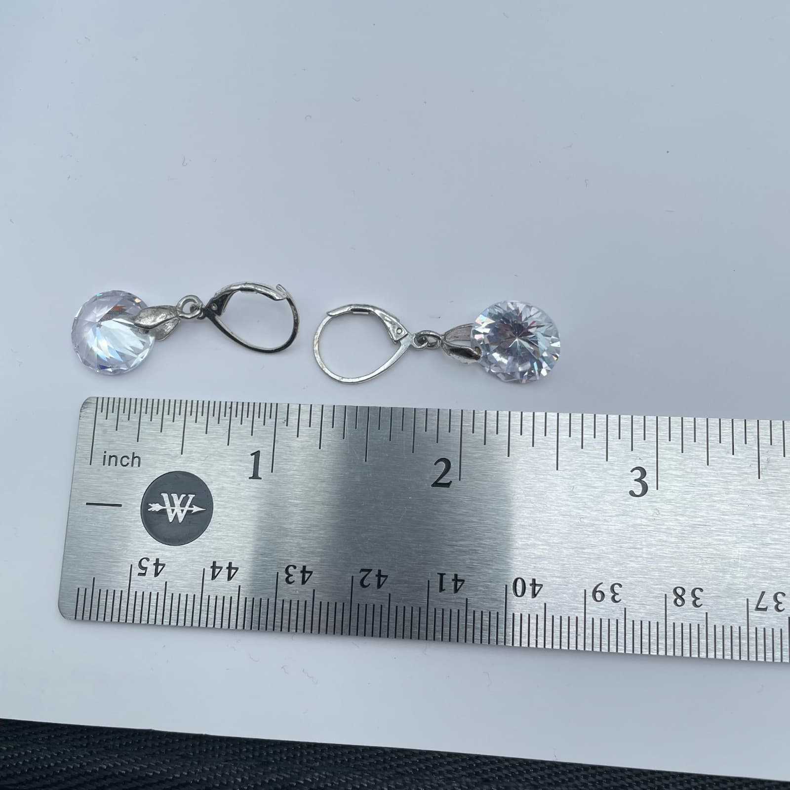 Vintage 80s Clear Rhinestone Teardrop Dangle Earrings Set Women's Jewelry - Thumbnail 18