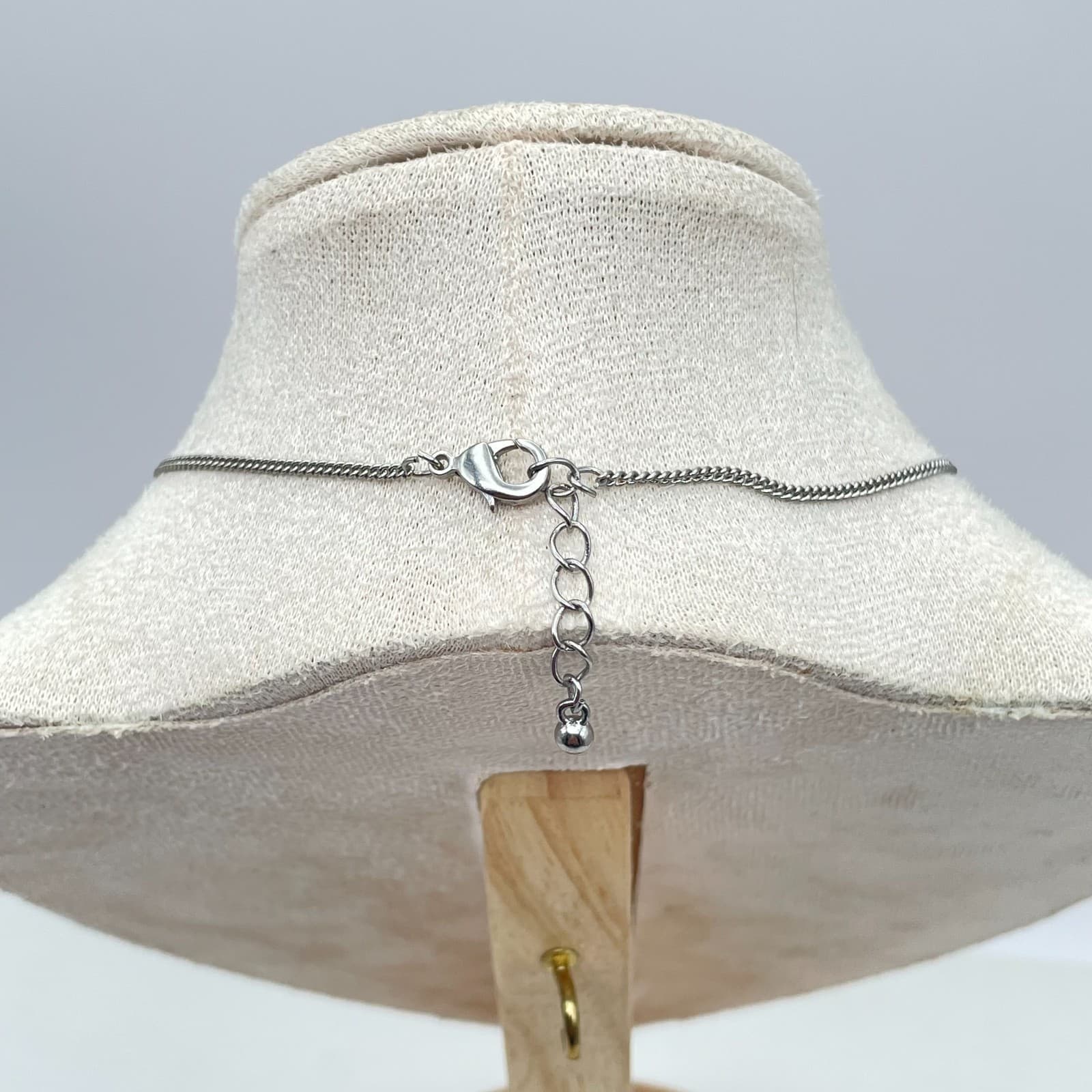 Contemporary Hand-Painted Silver-Tone Curb Chain Panda Pendant Lobster Necklace - Thumbnail 8