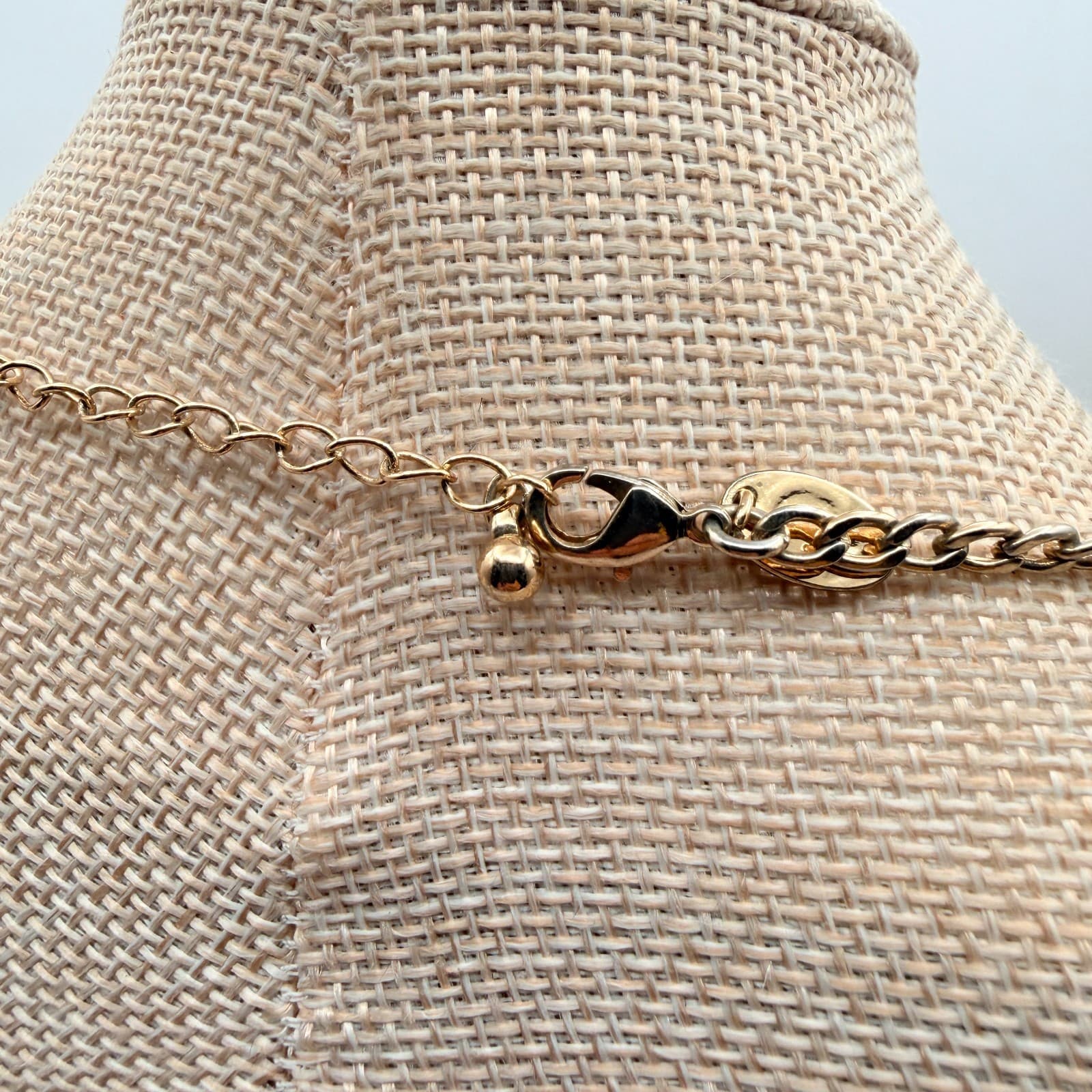 Vintage Y2K Gold Tone Rhinestones Faux Pearl Necklace Statement Women's Jewelry - Thumbnail 9