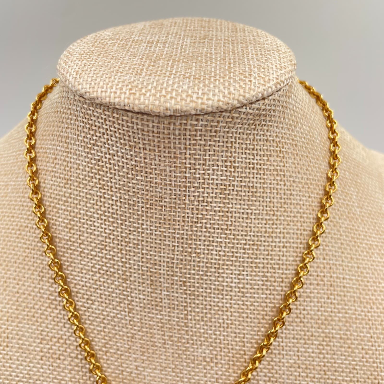 Gold-Tone Round Chain Rainbow-Colored Volcano Crystal Teardrop Pendant Necklace - Thumbnail 2