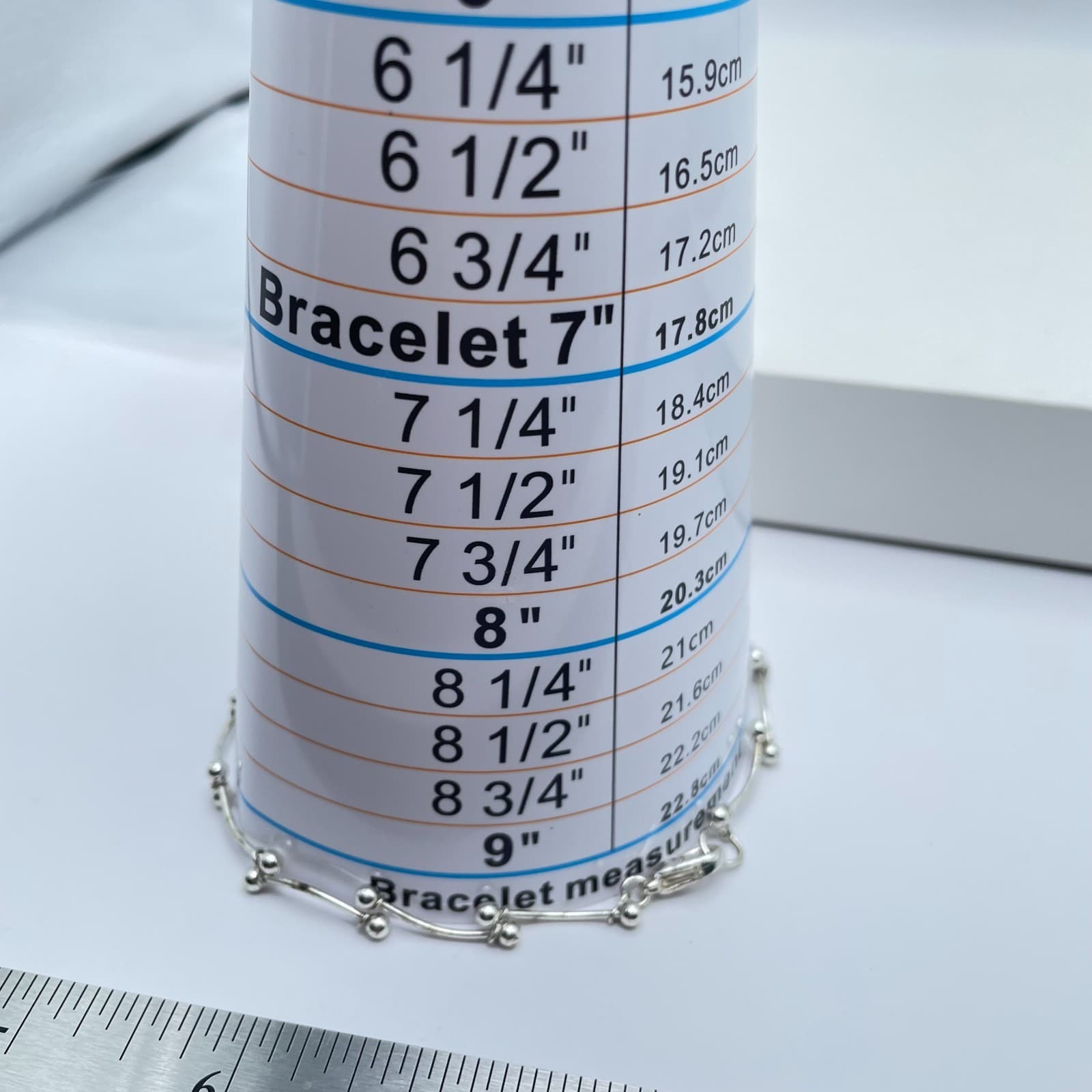 Contemporary Silver-Tone Classic Curved Dainty Bars Ball Link Lobster Bracelet - Thumbnail 11