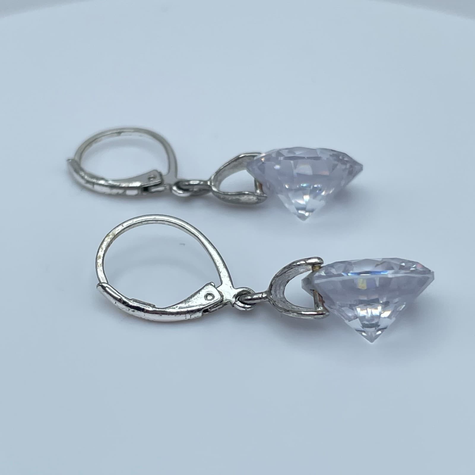 Vintage 80s Clear Rhinestone Teardrop Dangle Earrings Set Women's Jewelry - Thumbnail 16