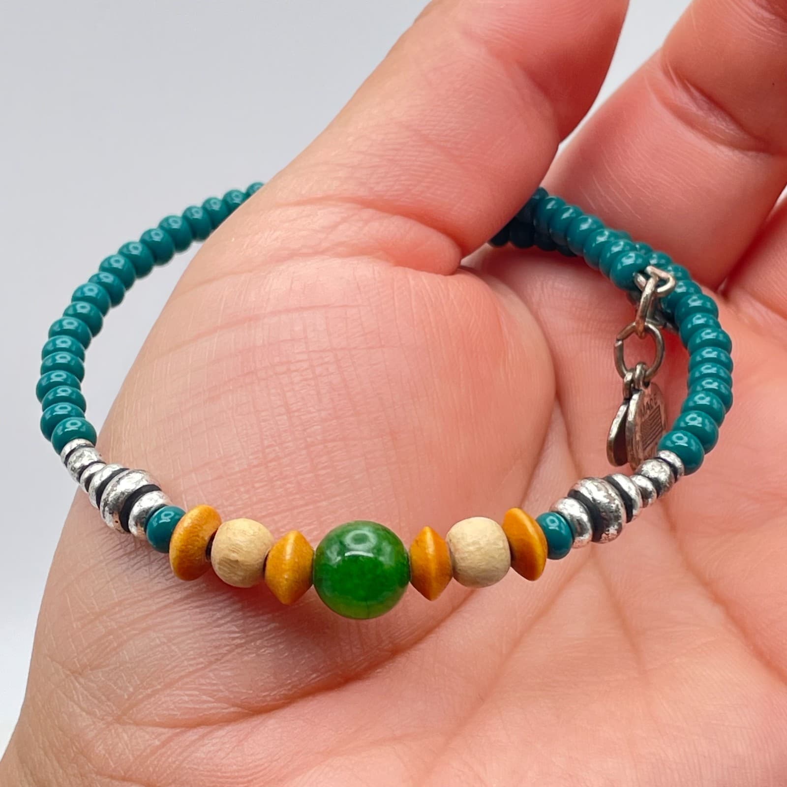 Alex and Ani "Vintage Sixty-Six" Classic Turquoise Beaded Coil Wrap Bracelet - Thumbnail 12