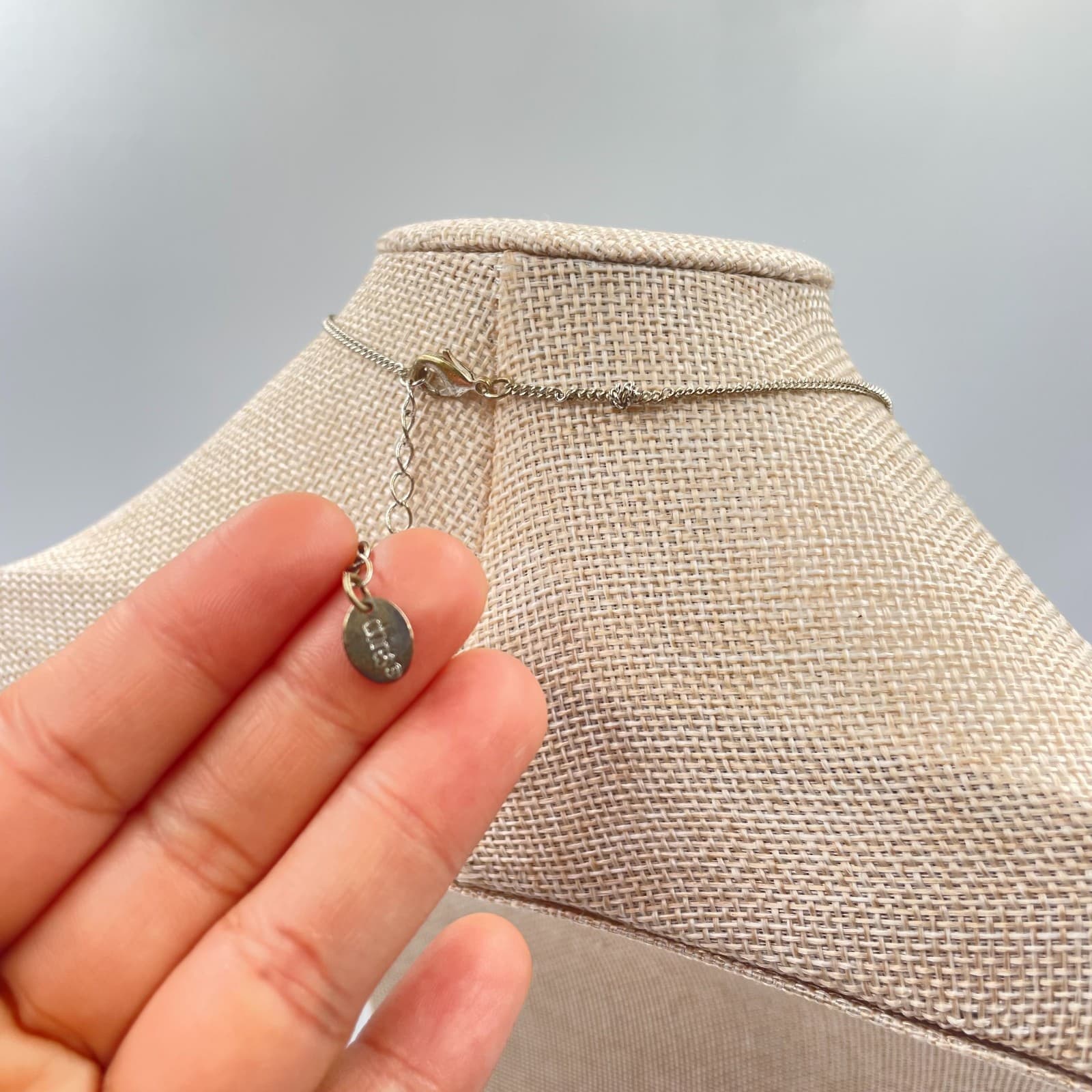 Adjustable Silver-Tone Curb Chain Rhinestone Pave Teddy Bear Pendant Necklace - Thumbnail 6