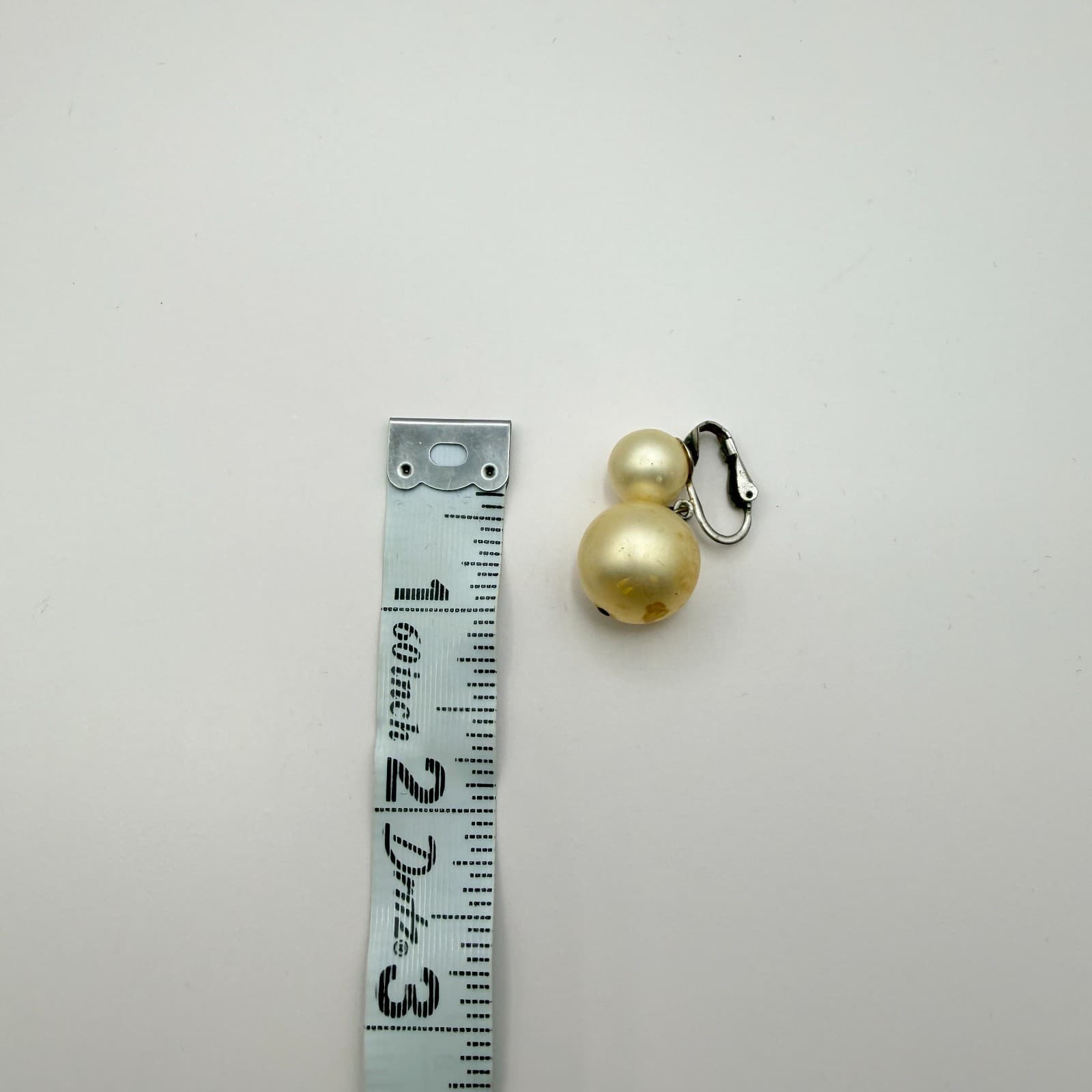 Vintage 90s Silver Tone Double Cream Faux Pearl Earrings Women's Classic Jewelry - Thumbnail 8