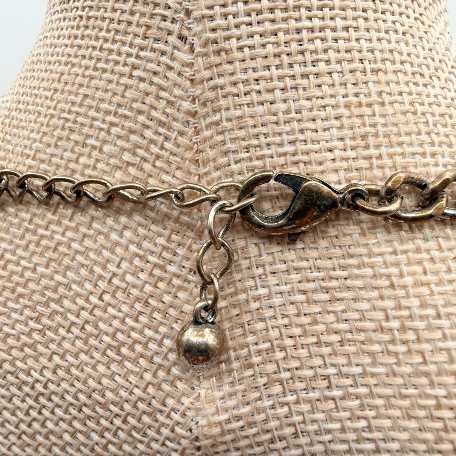 Vintage 80s Silver Tone Biblical Bib Statement Necklace Clear Glass Jewelry - Thumbnail 8